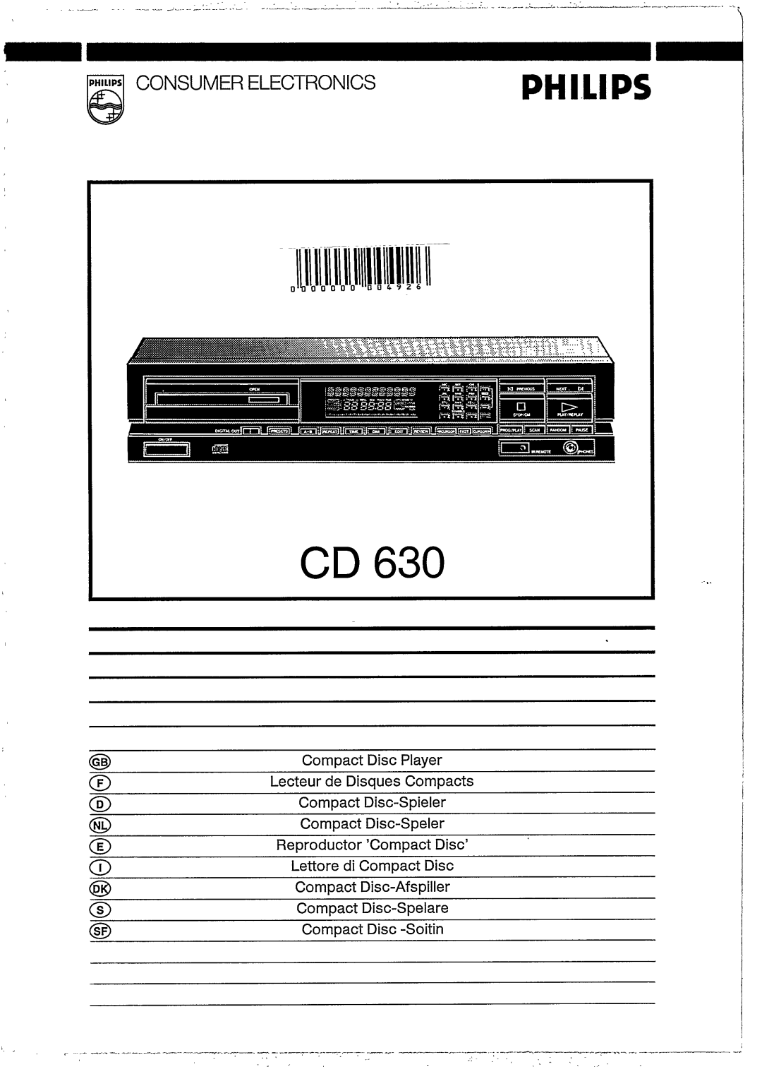 Philips CD 630 manual 