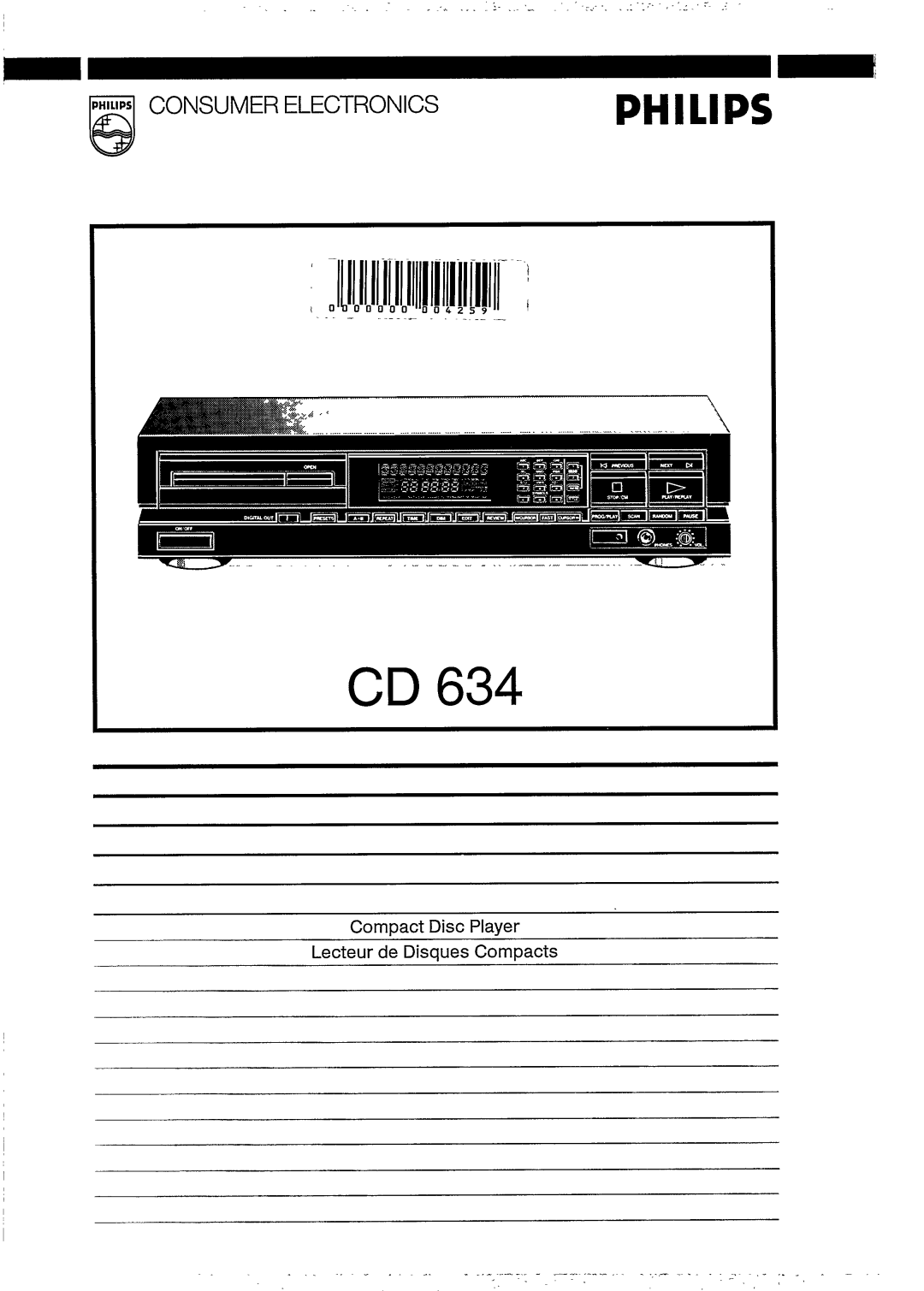 Philips CD 634 manual 