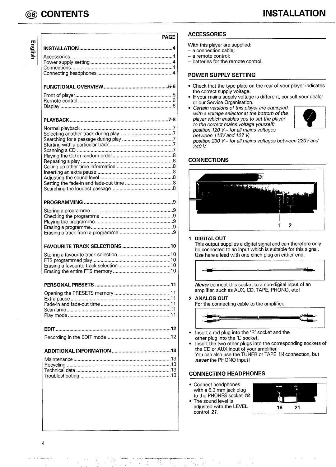 Philips CD 750/00B manual 