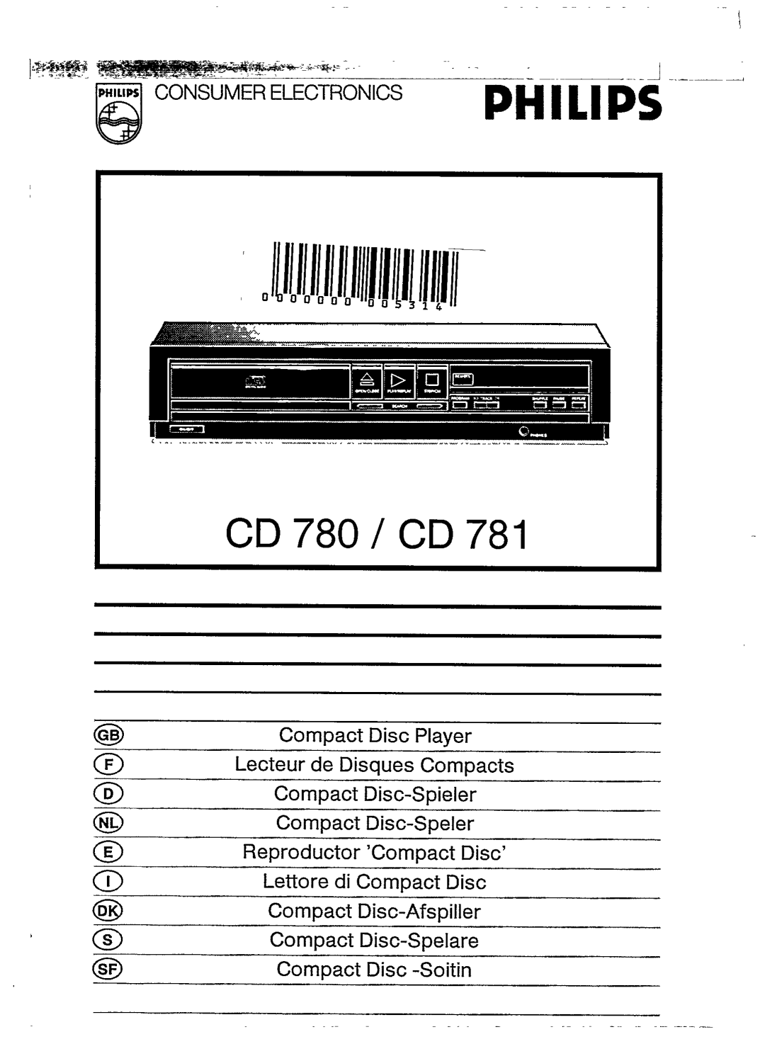 Philips CD 781, CD 780 manual 