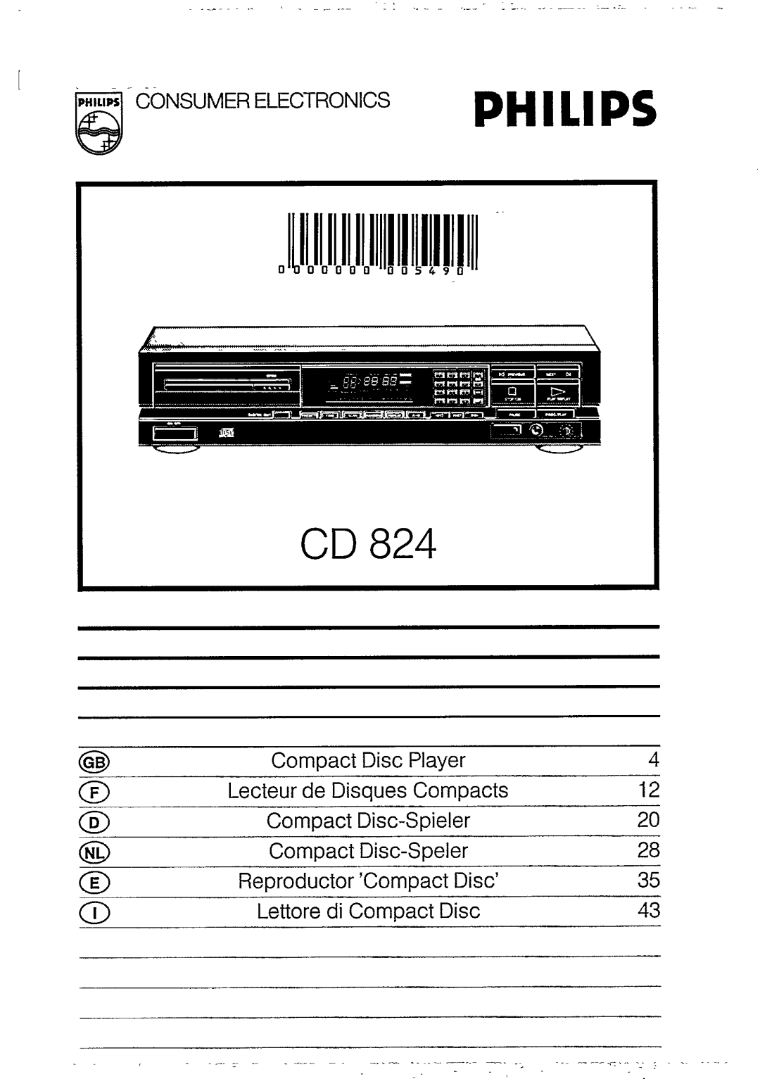 Philips CD 824 manual 