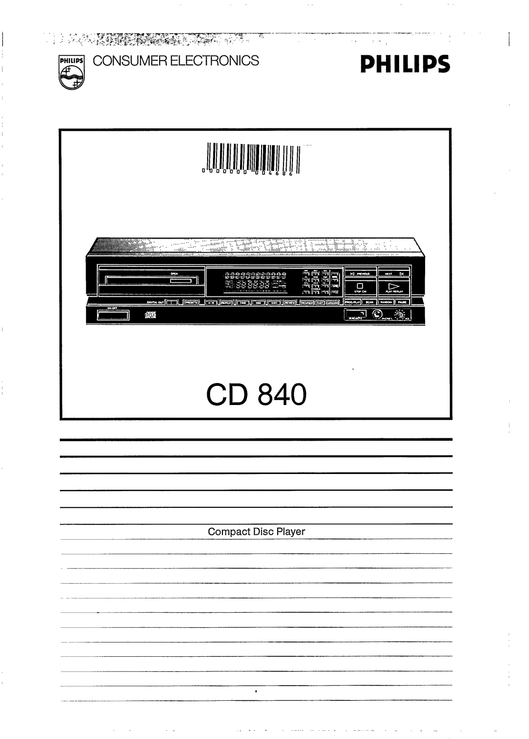 Philips CD 840 manual 