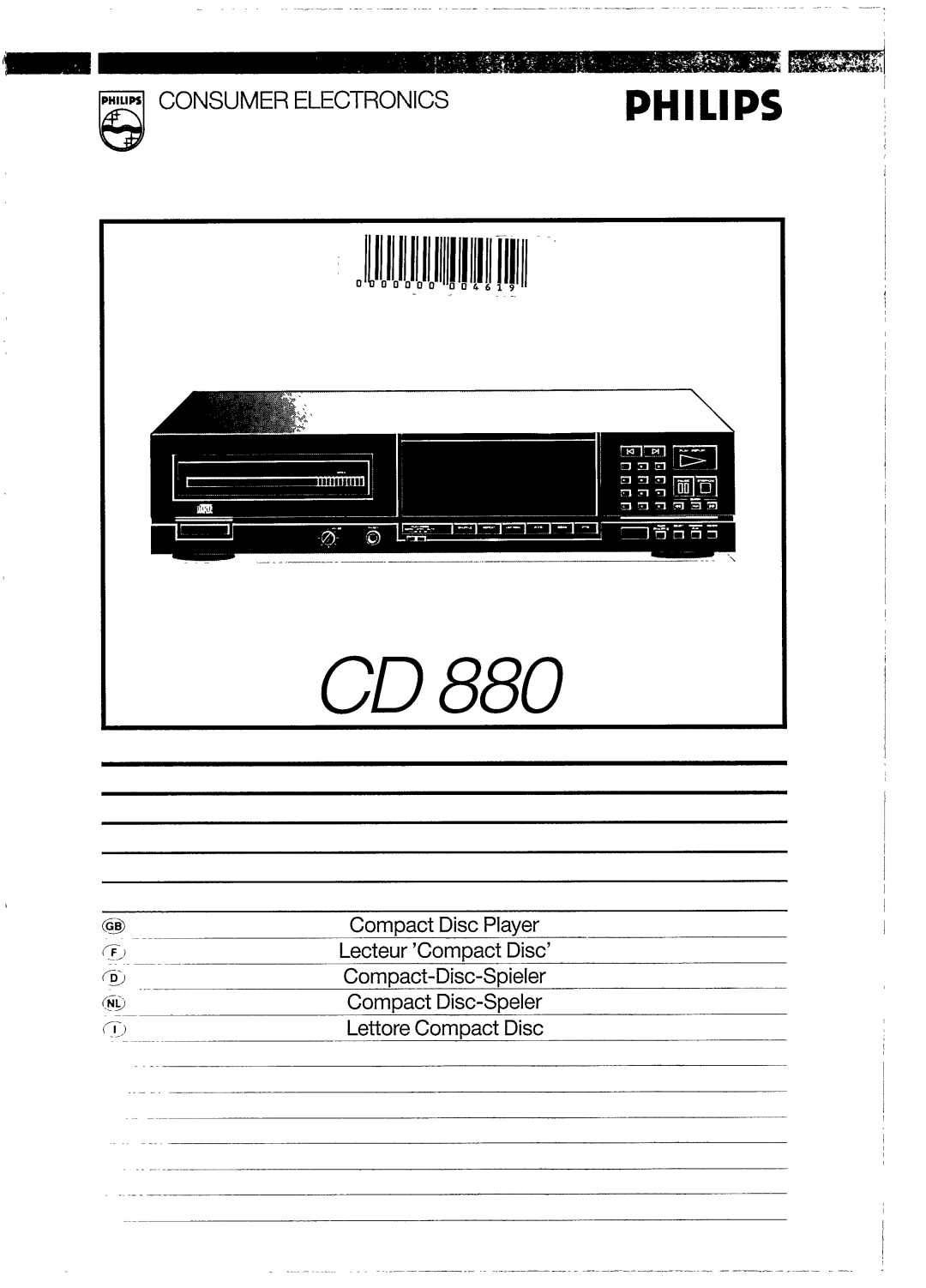 Philips CD 880 manual 