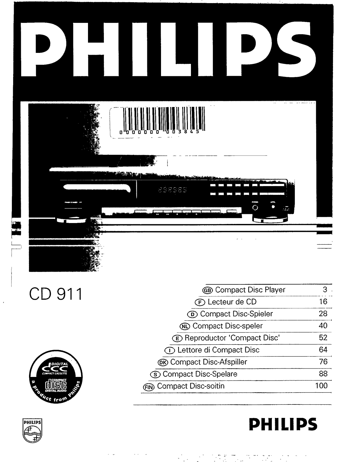 Philips CD 911 manual 