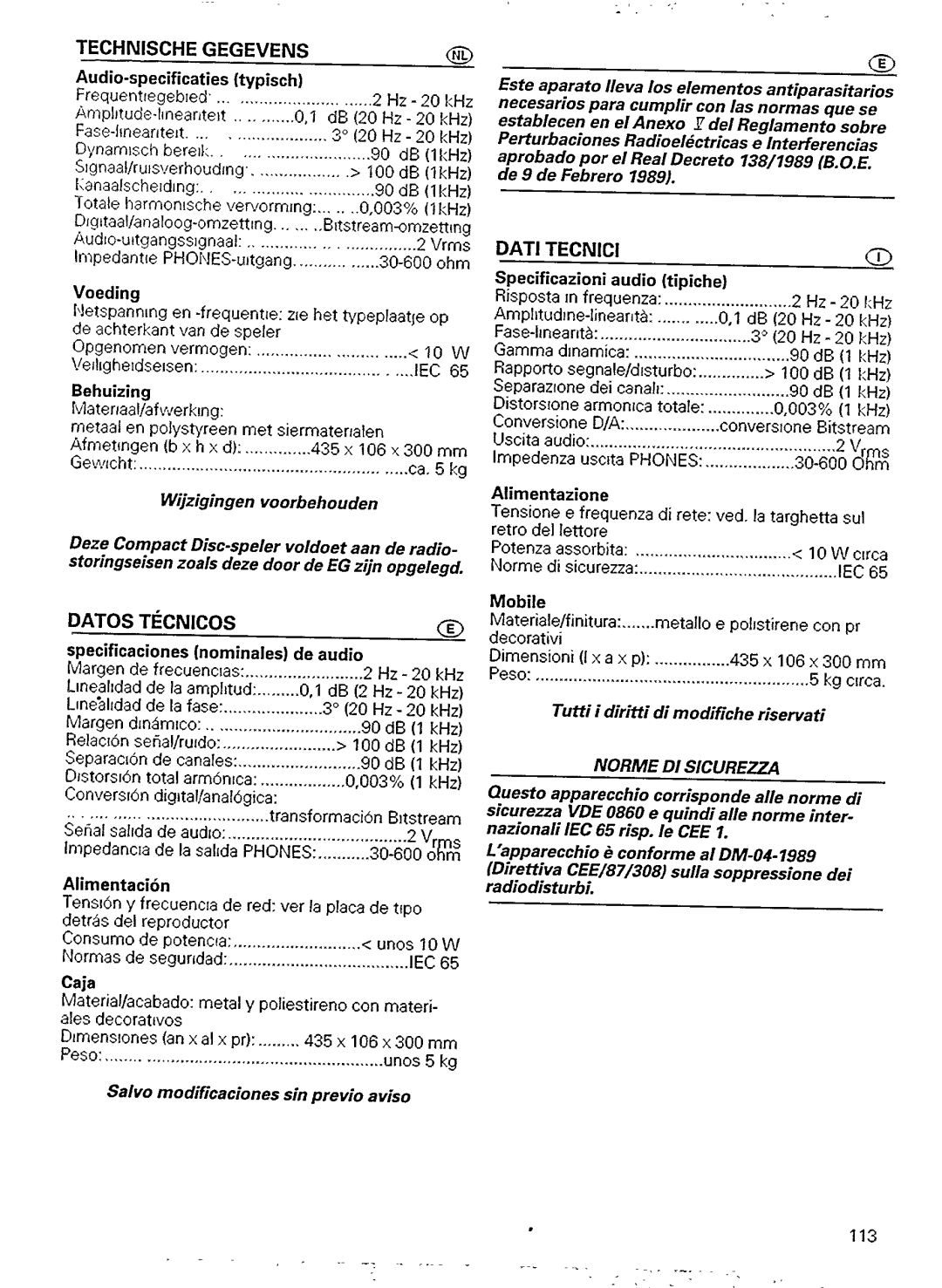 Philips CD 911 manual 