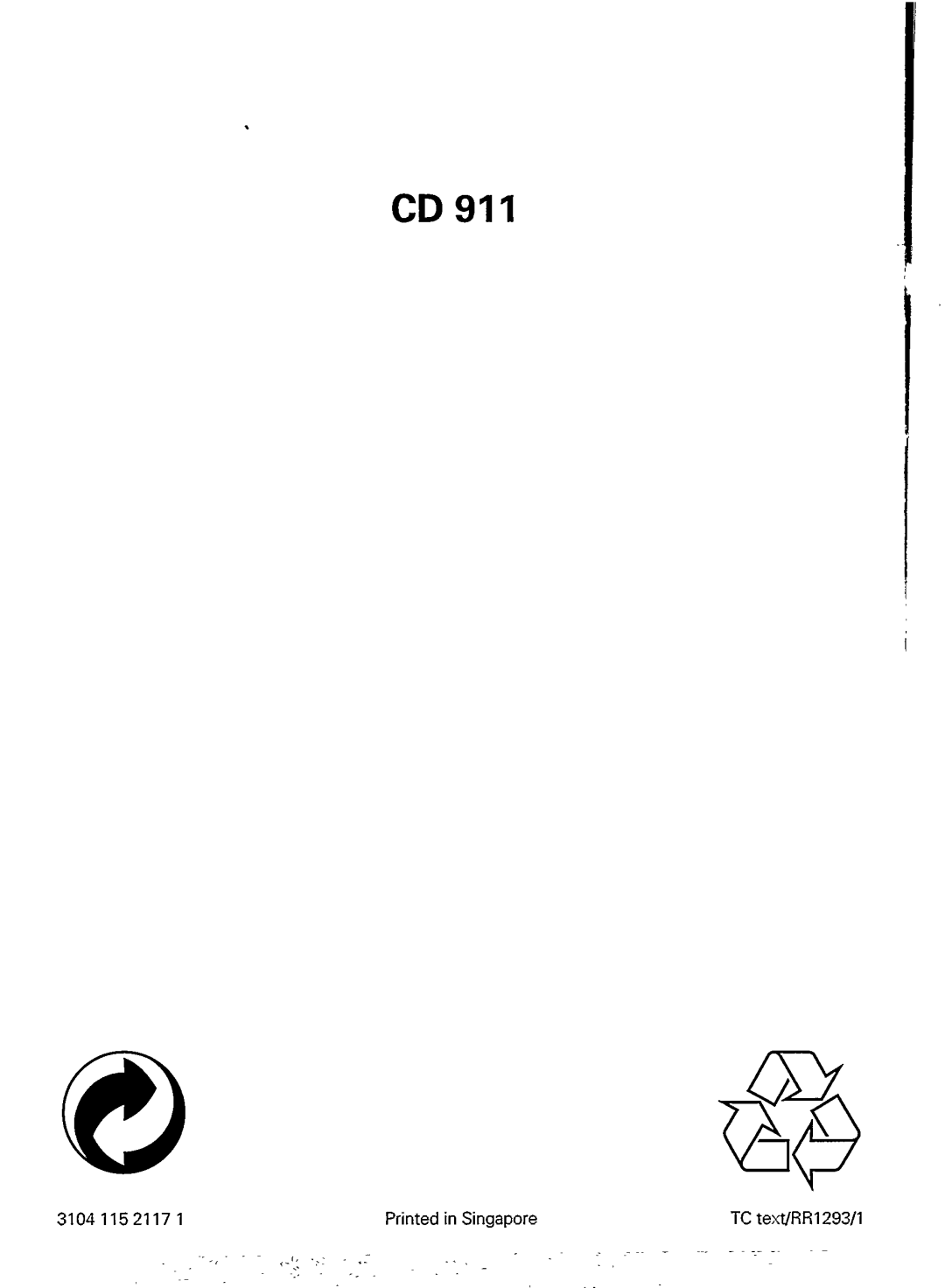 Philips CD 911 manual 