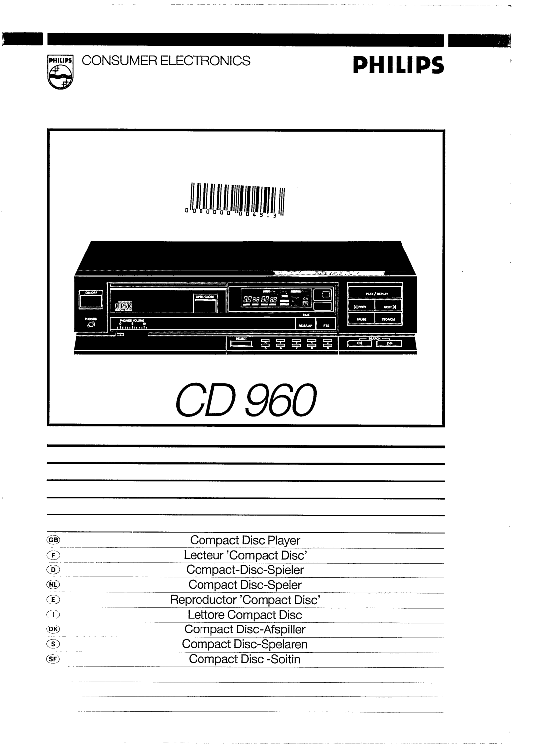 Philips CD 960 manual 