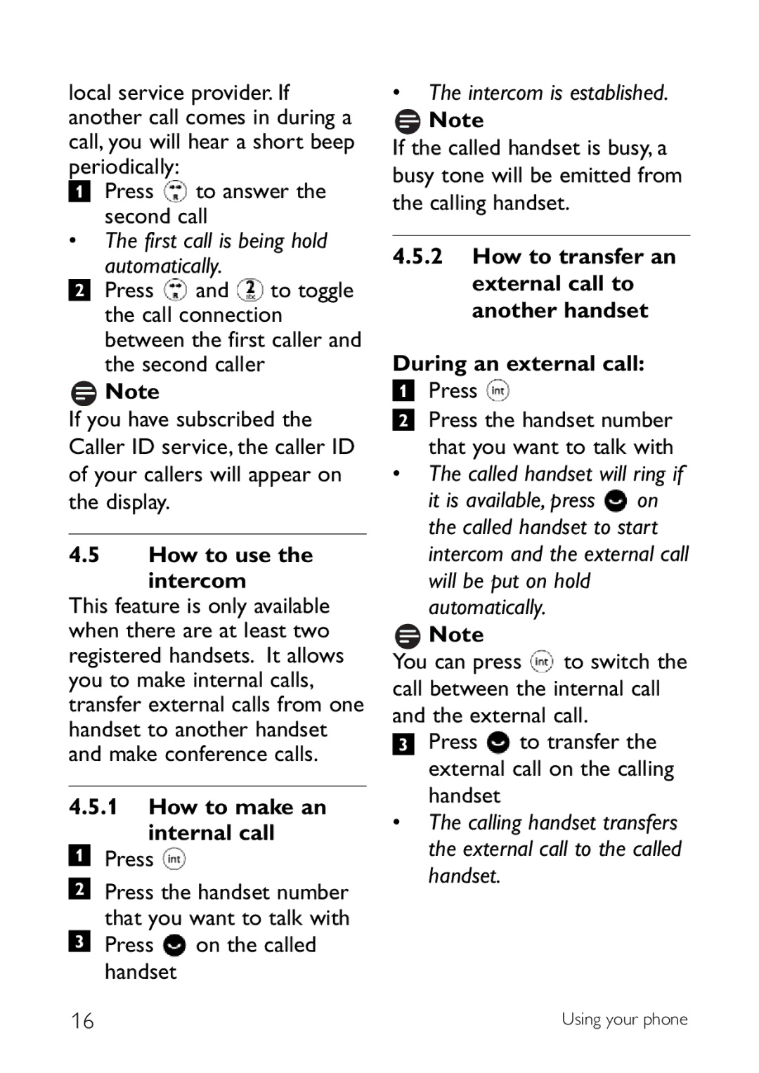 Philips CD140 manual How to use Intercom, How to make an Internal call 