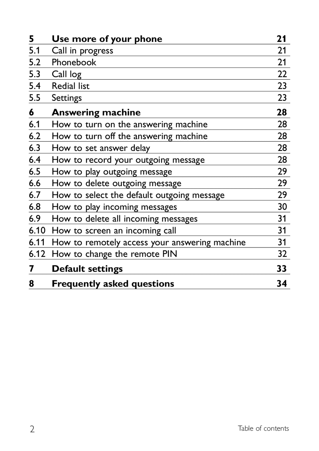 Philips CD145 manual Use more of your phone, Call in progress Phonebook Call log Redial list Settings, Answering machine 