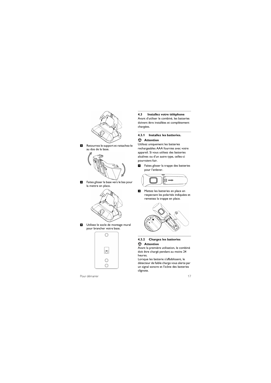 Philips CD150 manual Chargez les batteries 