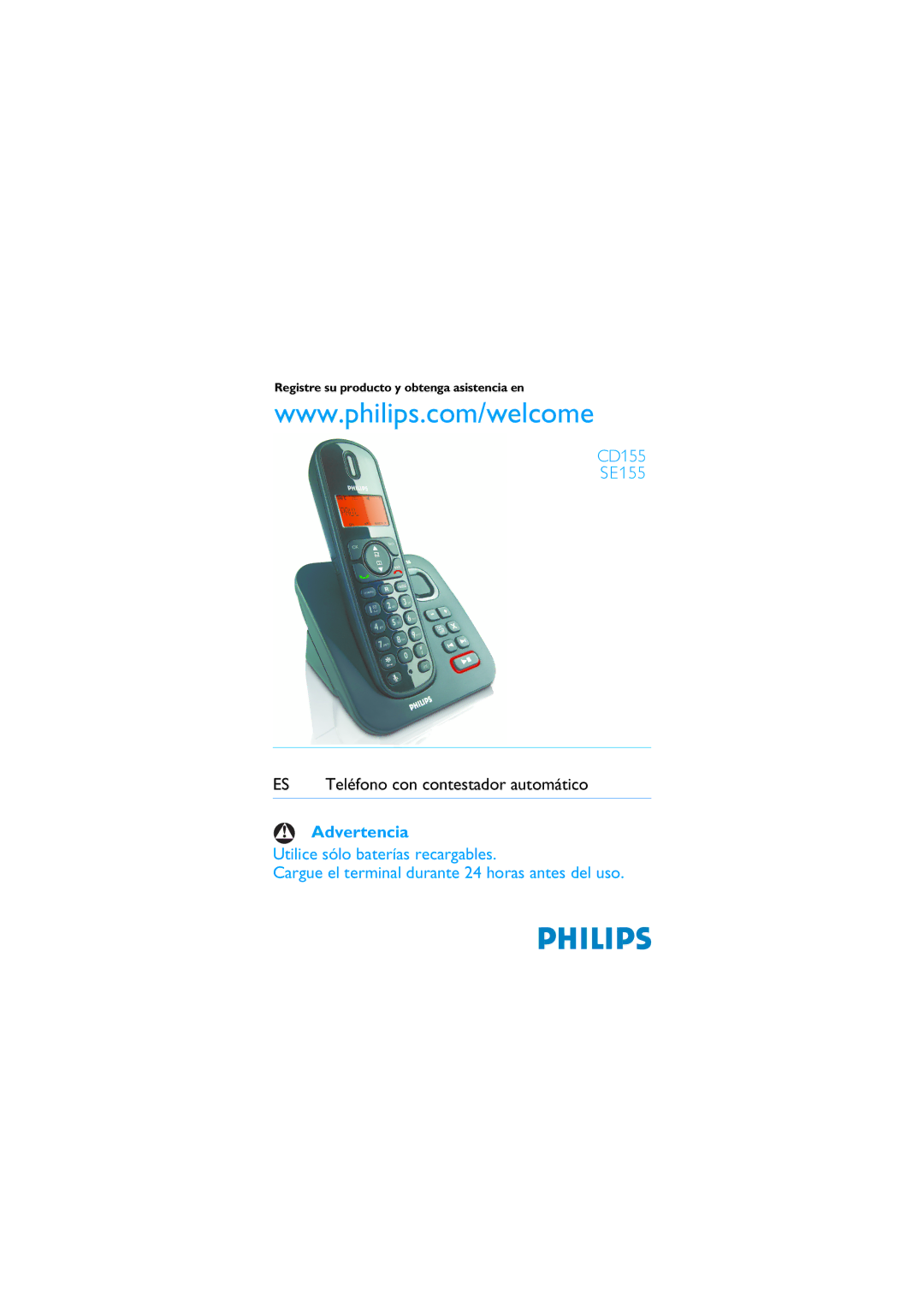 Philips SE155, CD155 manual Advertencia 