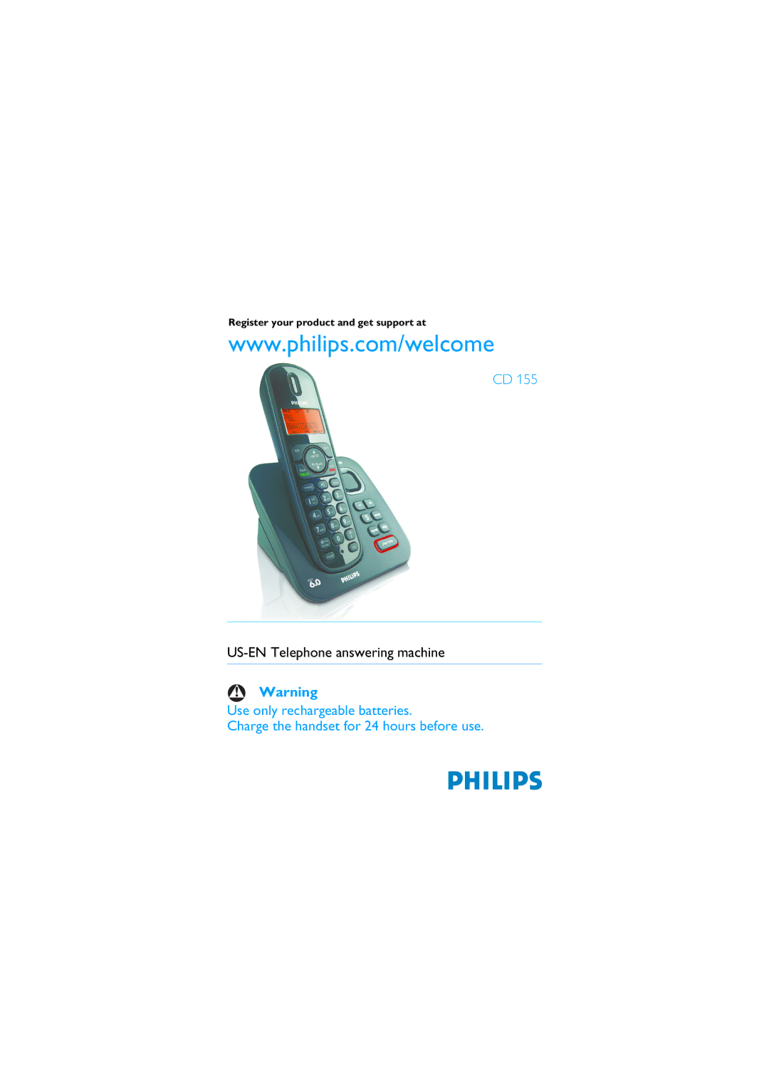 Philips CD1551B manual US-EN Telephone answering machine 