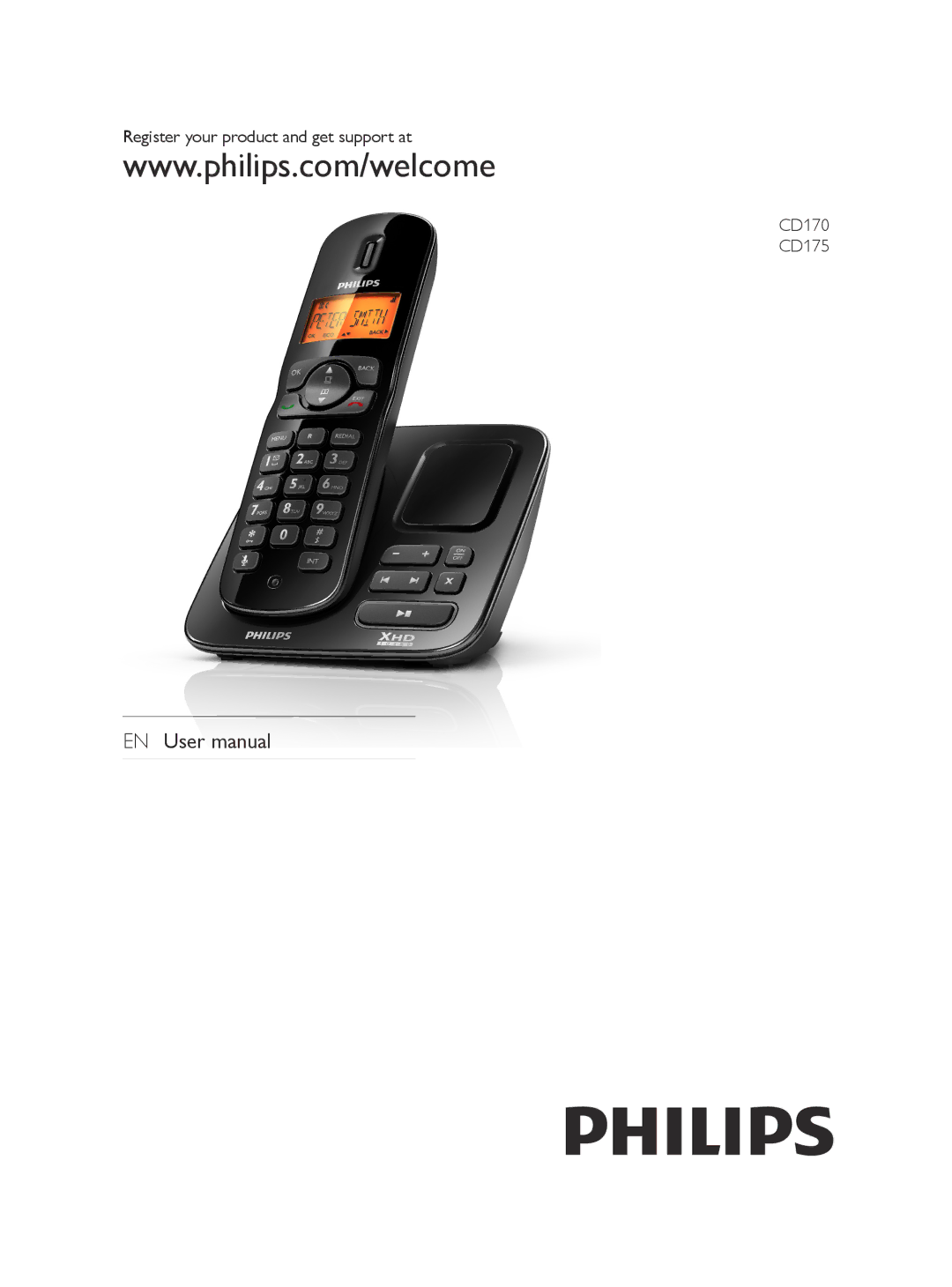 Philips SE170, SE175 user manual Register your product and get support at CD170 CD175 