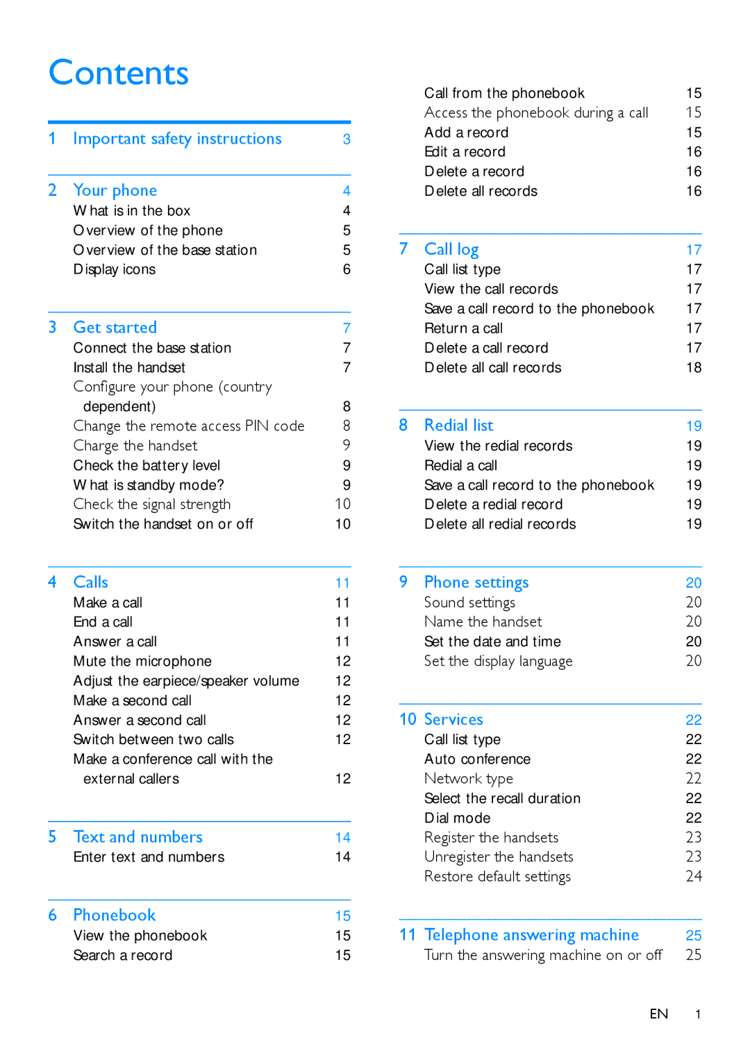 Philips CD190, CD195 user manual Contents 