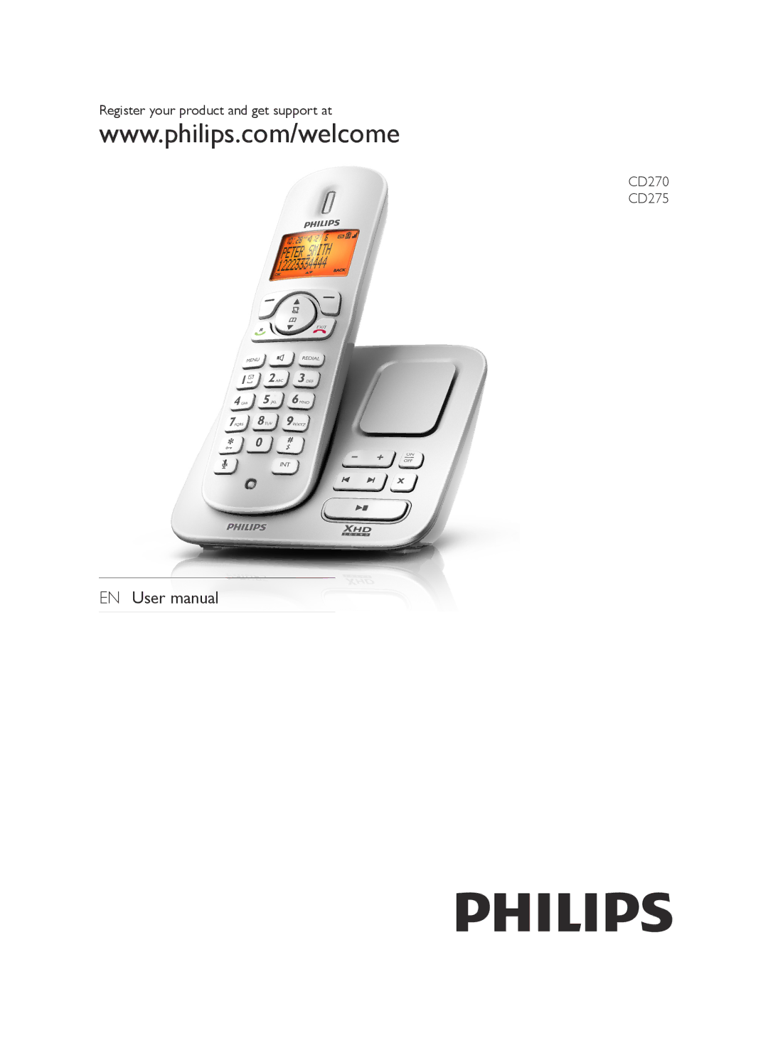 Philips AQ95-56F-1224KR user manual Register your product and get support at CD270 CD275 