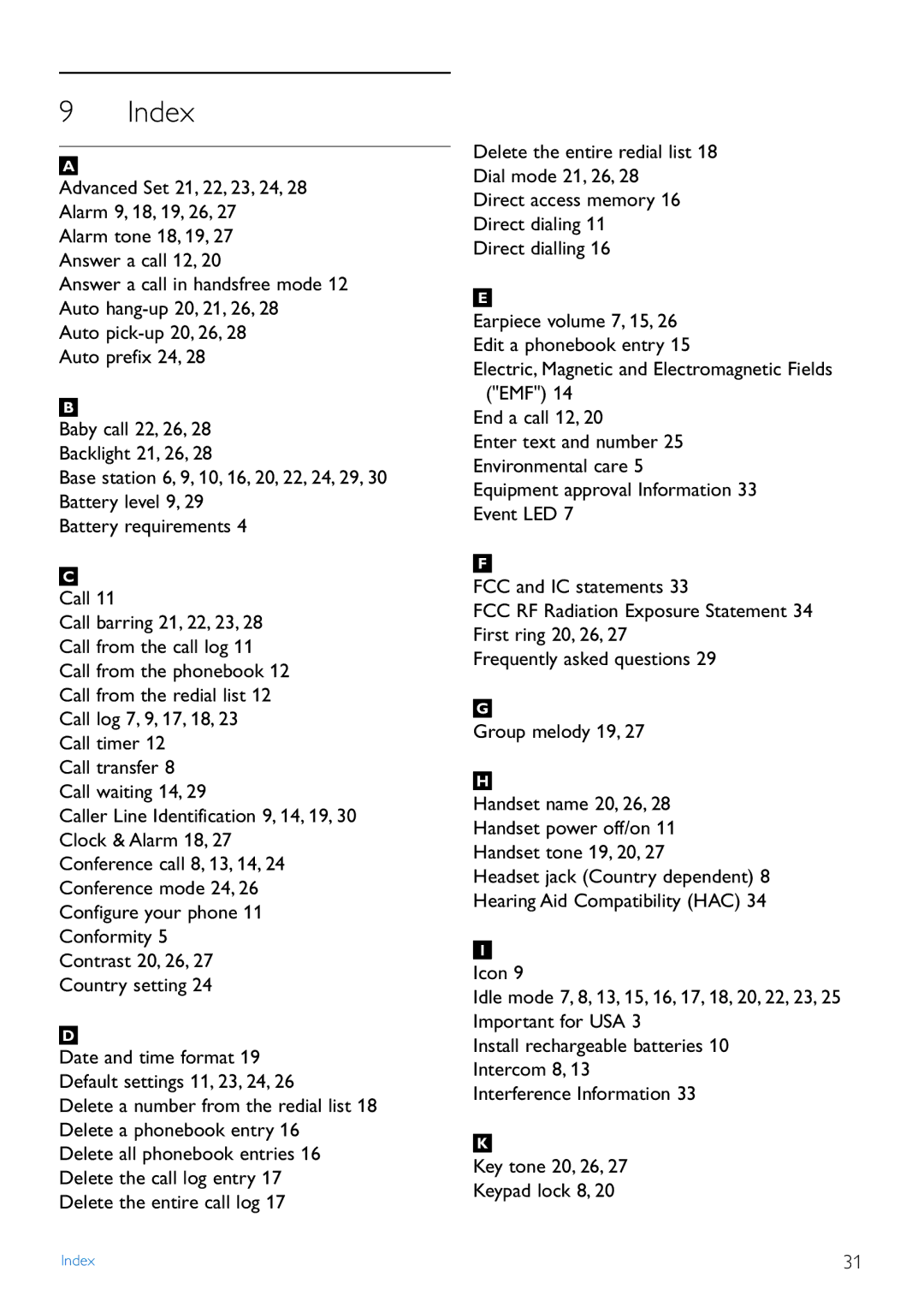 Philips CD440 manual Index 