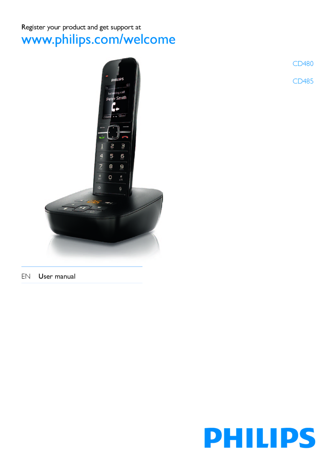 Philips user manual Register your product and get support at, CD480 CD485 