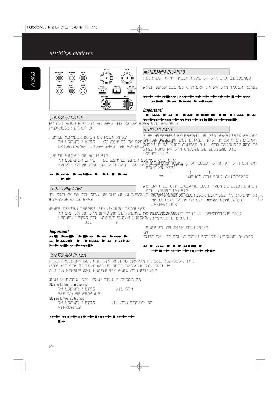 Philips CD5000 manual Fading out, Volume adjustment, Locking the volume, Headphone listening, Scanning the CD 