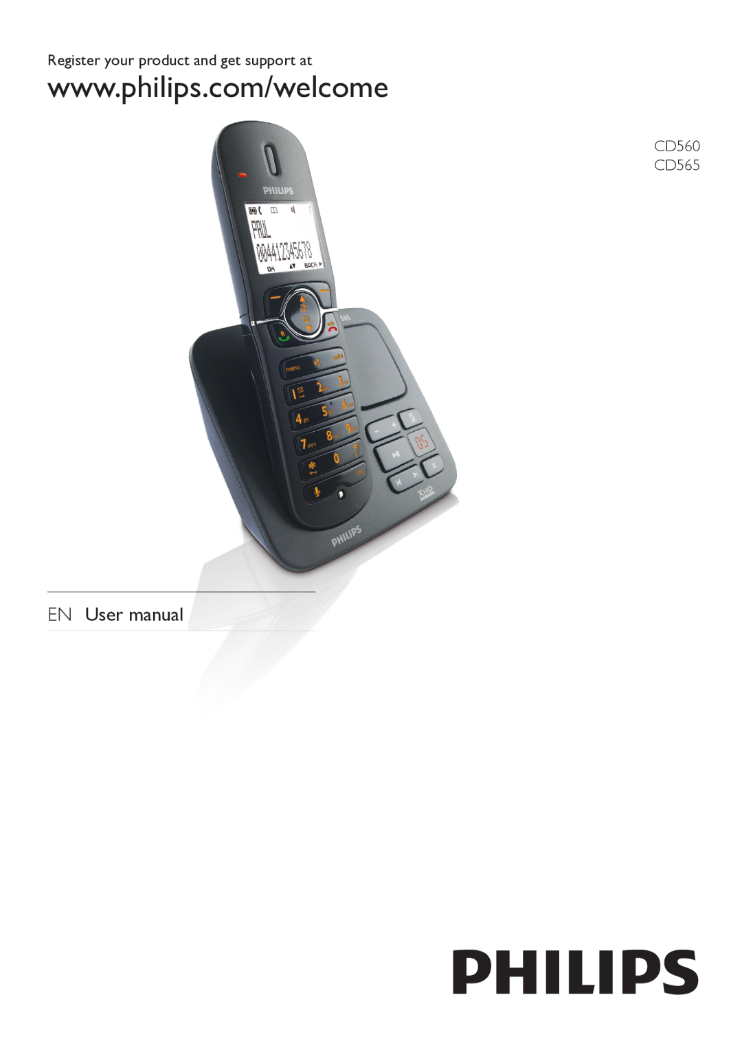 Philips user manual Register your product and get support at CD560 CD565 