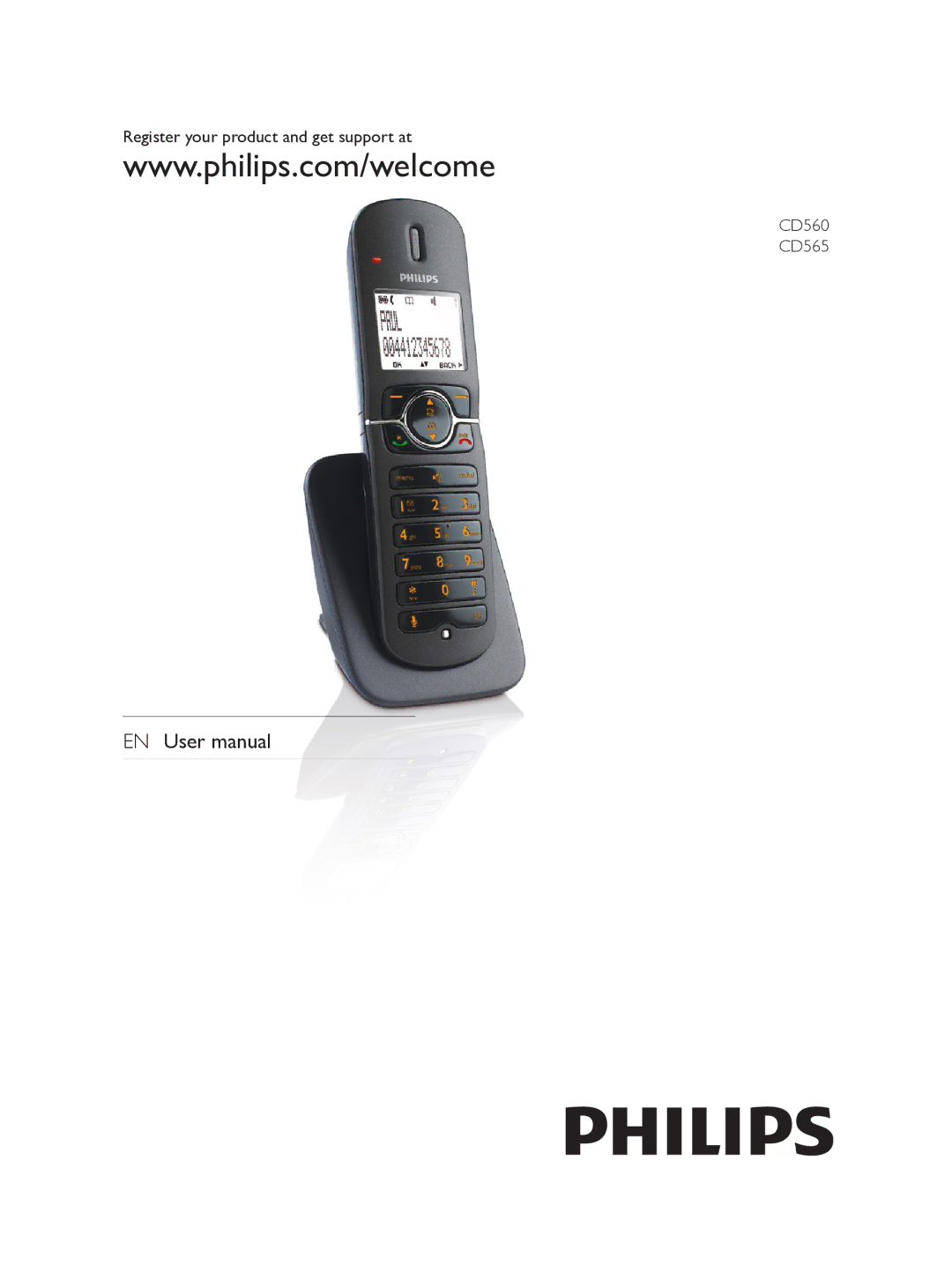 Philips user manual Register your product and get support at CD560 CD565 