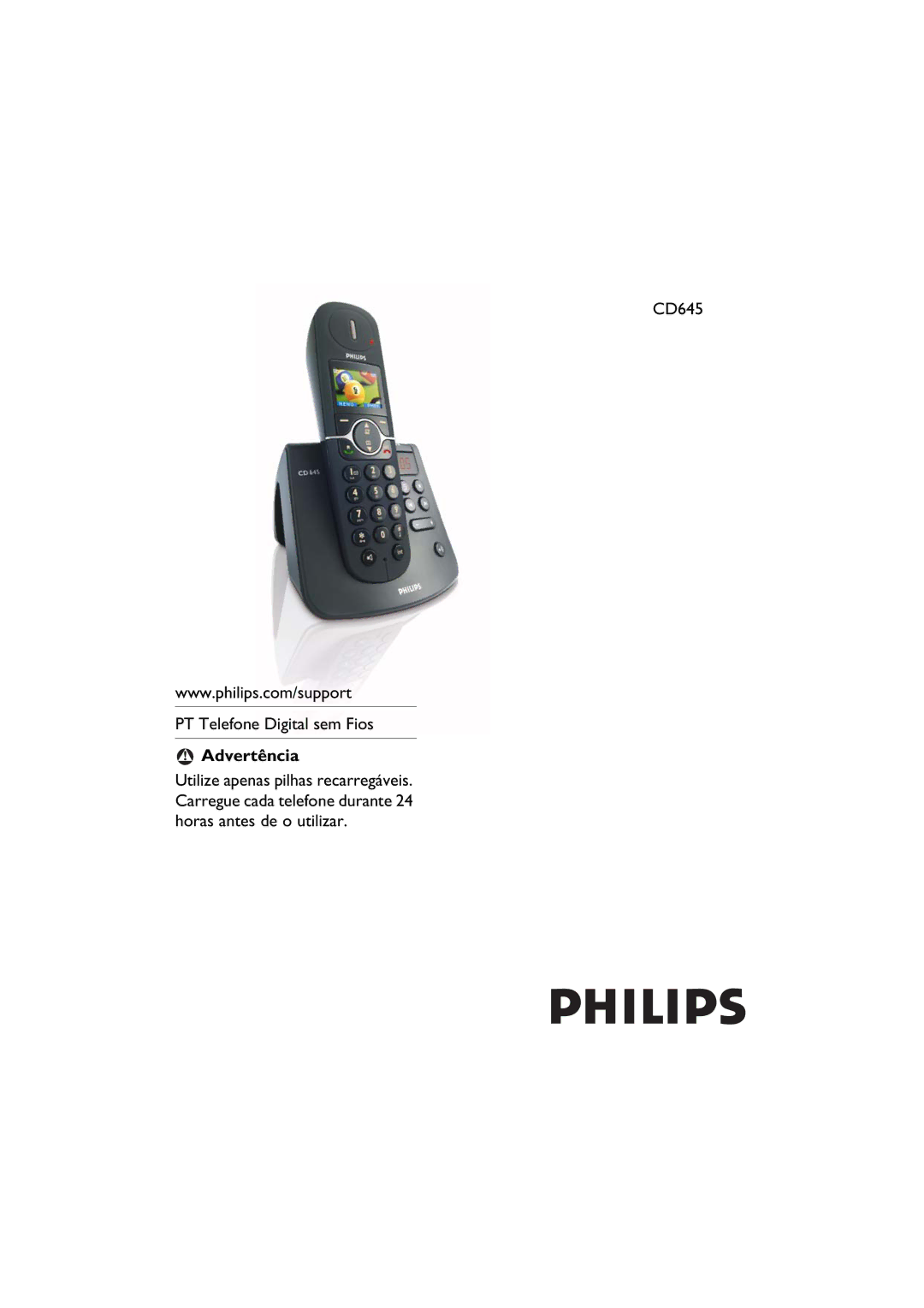 Philips CD645 manual Advertência 