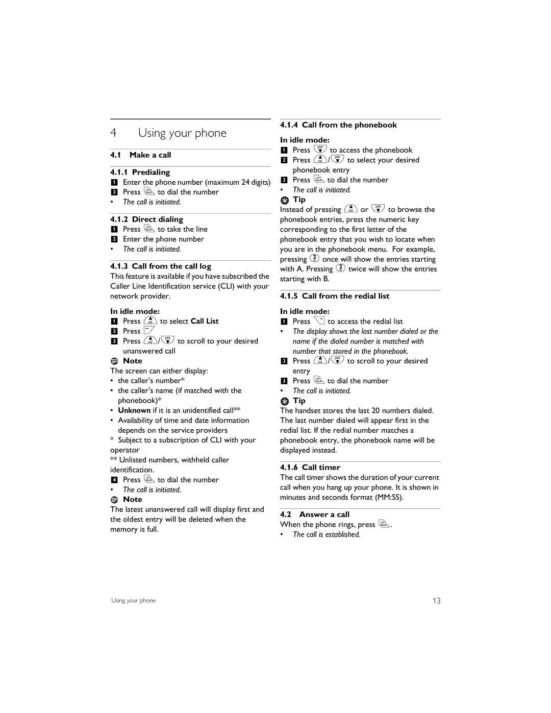 Philips CD6452B manual Using your phone 