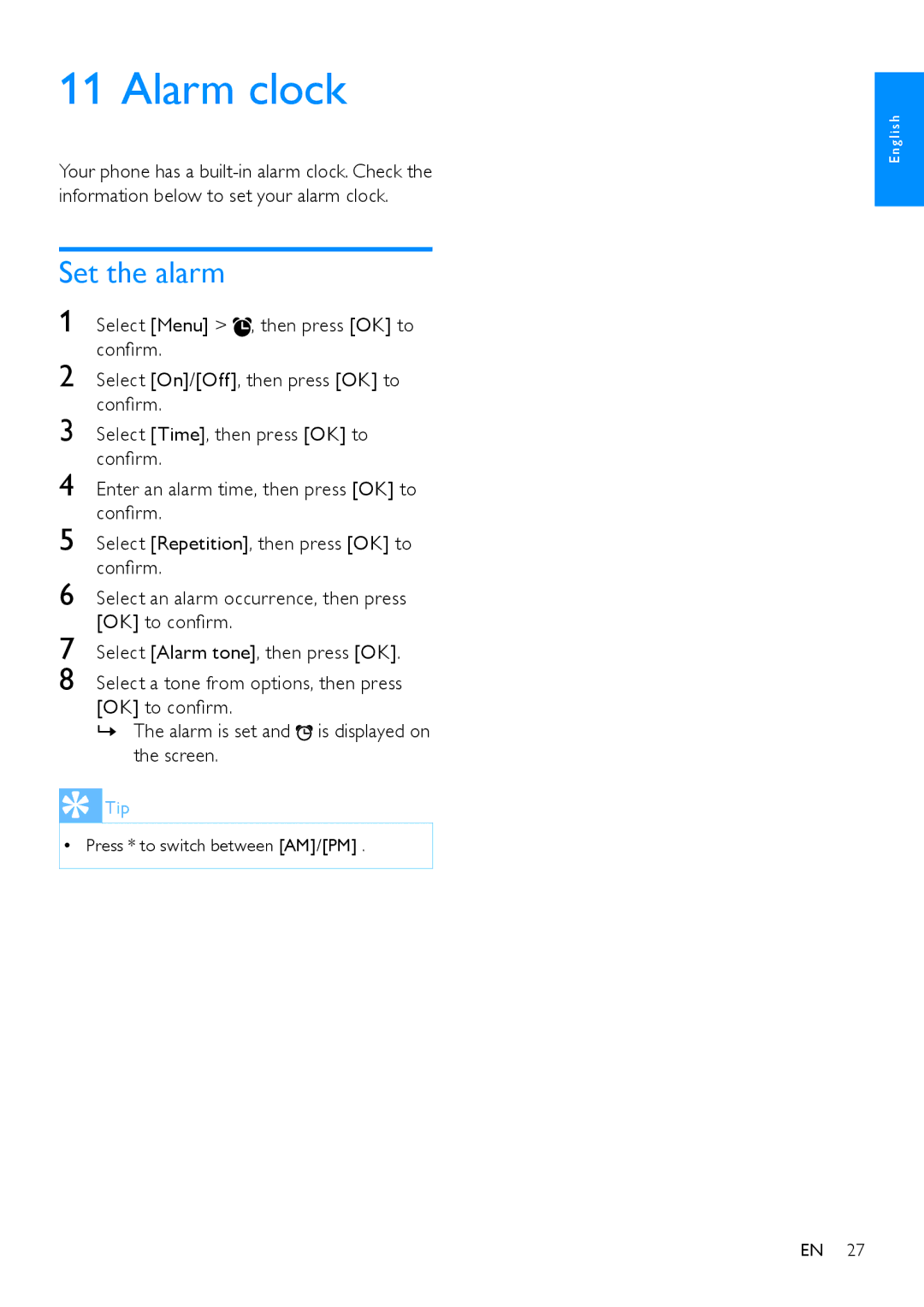 Philips CD680, CD685 user manual Alarm clock, Set the alarm 