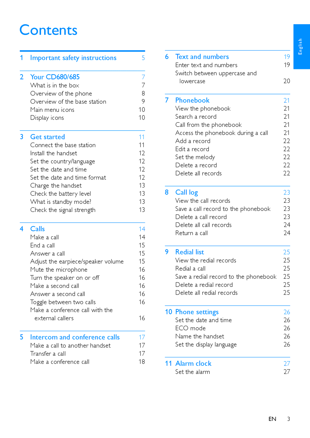 Philips CD680, CD685 user manual Contents 