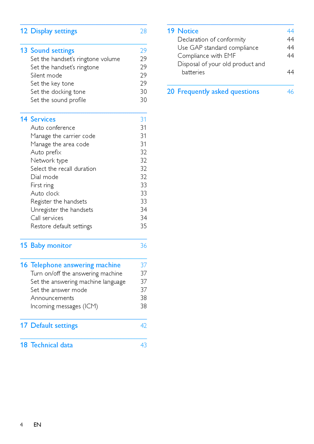 Philips CD685, CD680 user manual Set the answer mode Announcements Incoming messages ICM, Batteries 