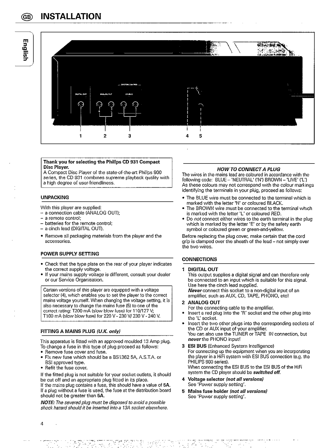 Philips CD931/13S, CD 931 manual 