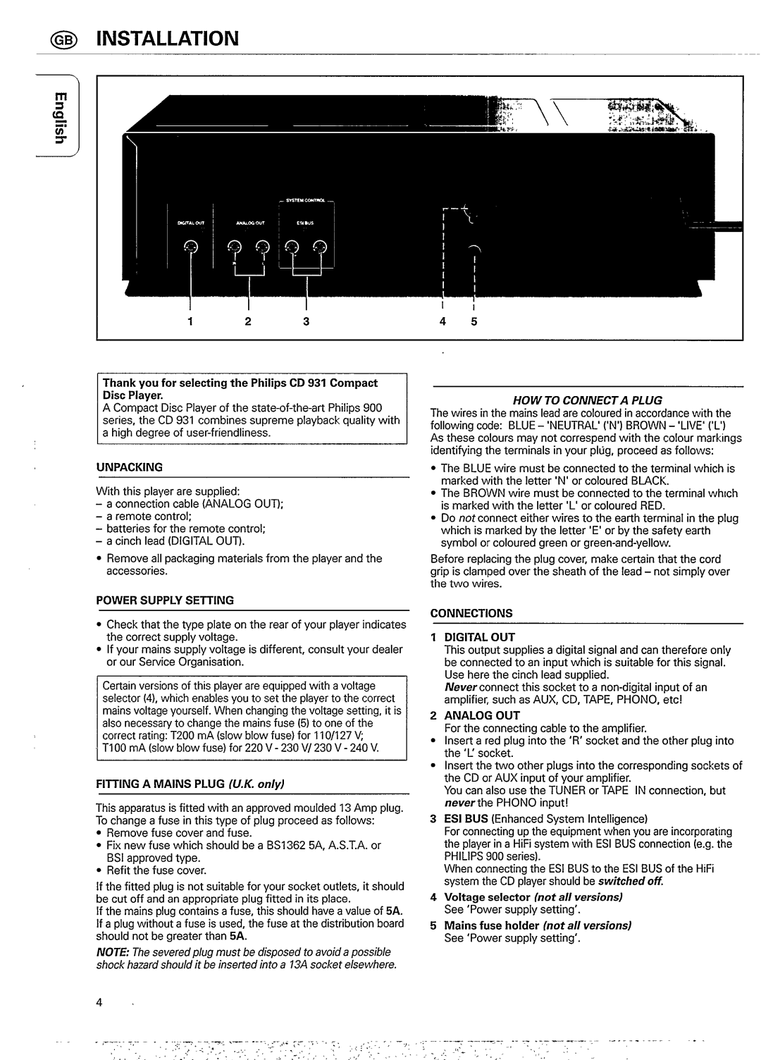 Philips CD931/13S, CD 931 manual 