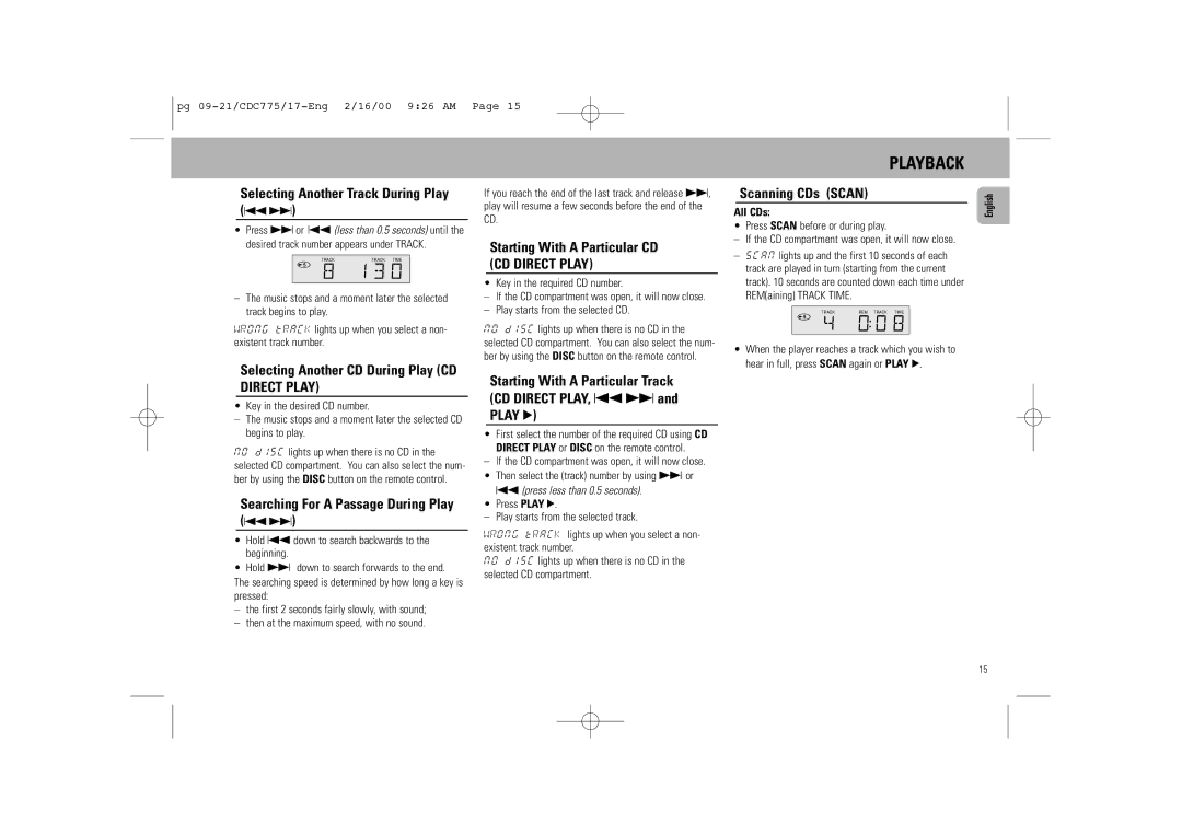 Philips CDC 775 manual Direct Play 