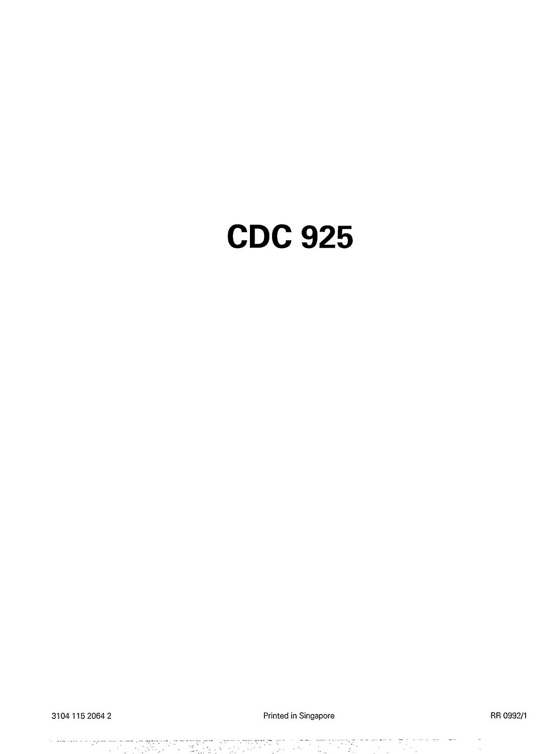 Philips CDC 925/20S manual 