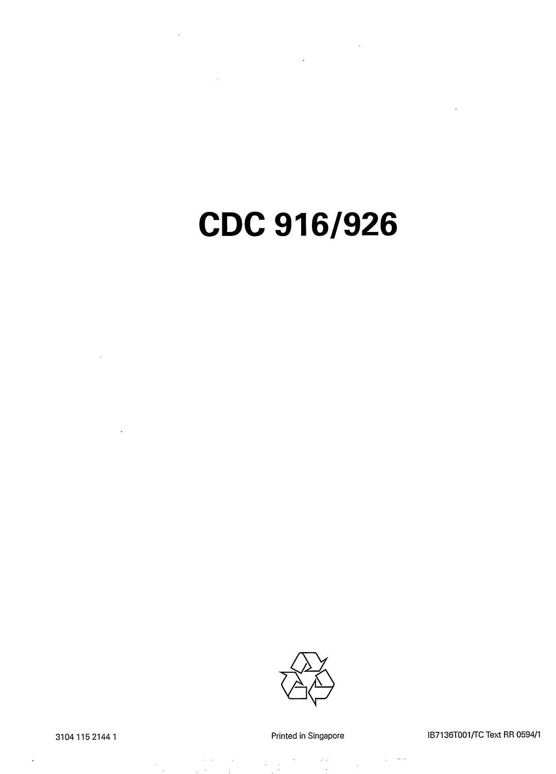 Philips CDC926 manual 