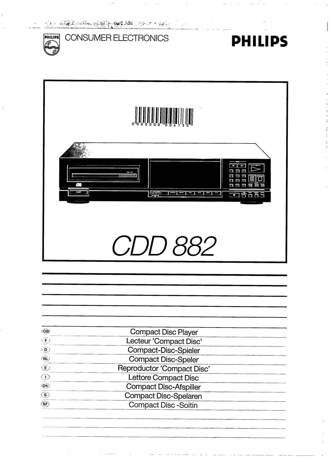 Philips CDD 882 manual 