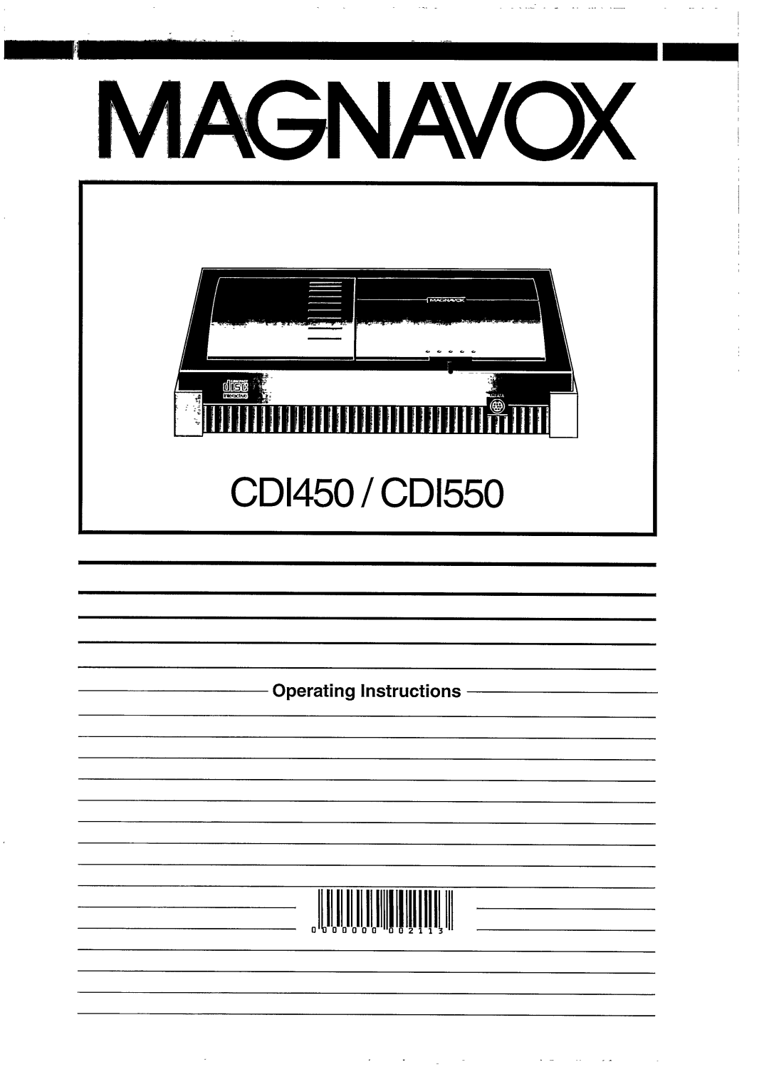 Philips CDI550, CDI450/86 manual 