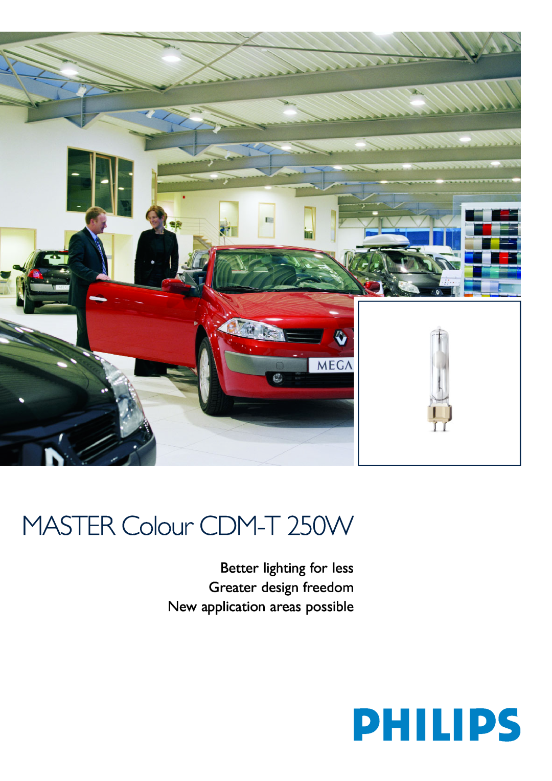 Philips CDM-T 250W manual MASTER Colour CDM-T250W, Better lighting for less Greater design freedom 