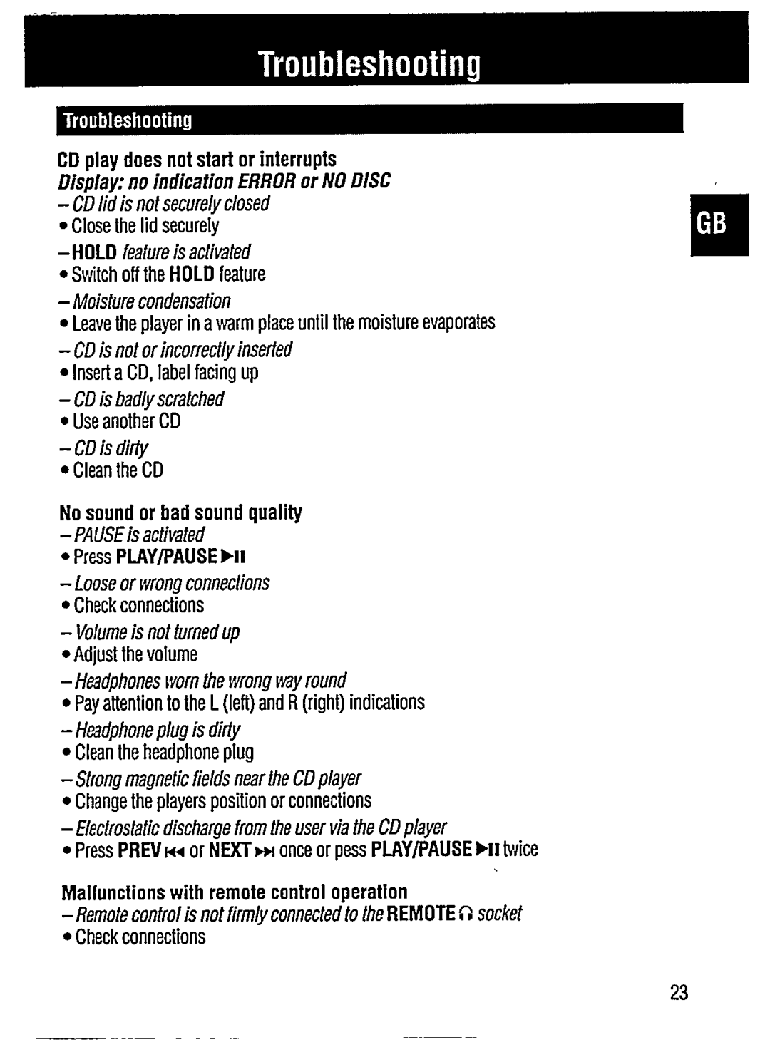 Philips CDP 200 manual 