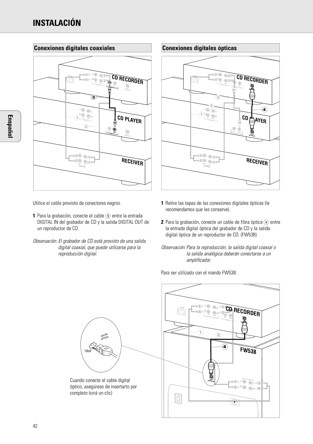 Philips CDR 560, CDR 538 manual OUT Alog Digit Tical 