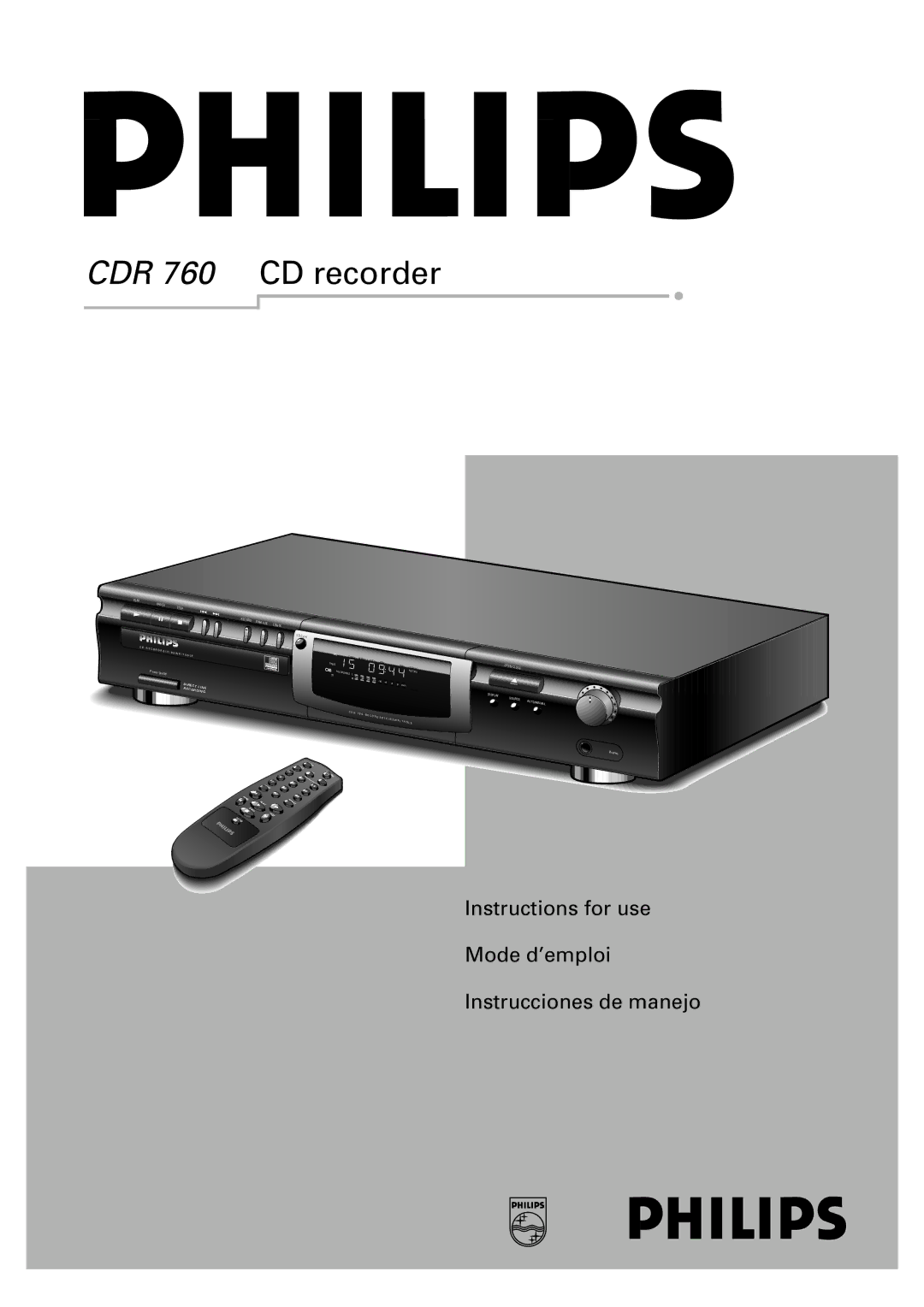 Philips manual CDR 760 CD recorder 