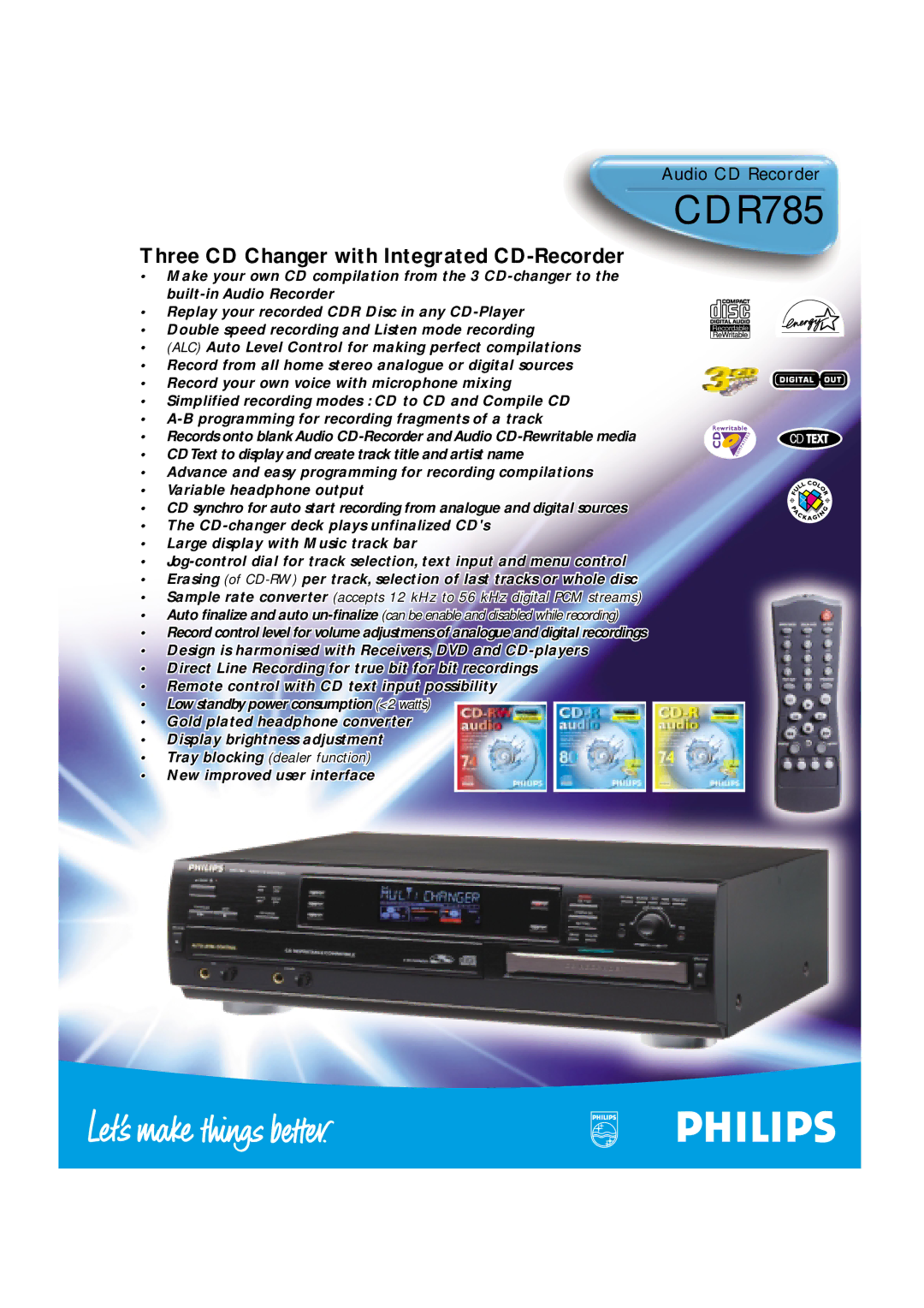 Philips CDR785 manual 