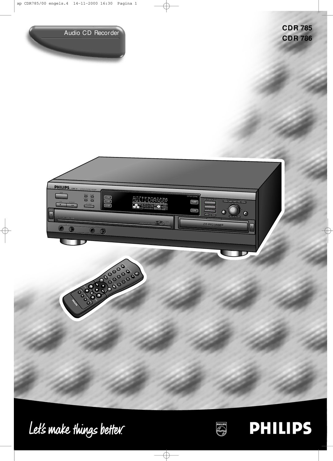 Philips CDR 786, CDR785/00 manual Cdr 