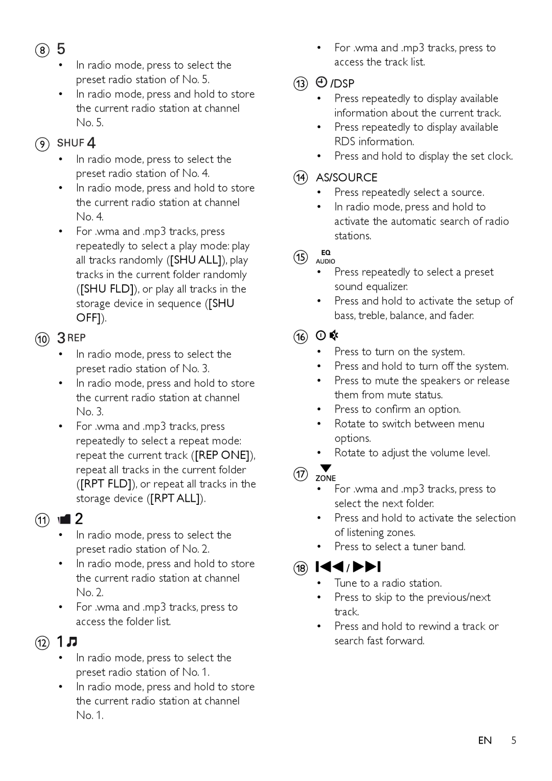 Philips CE132 user manual As/Source 