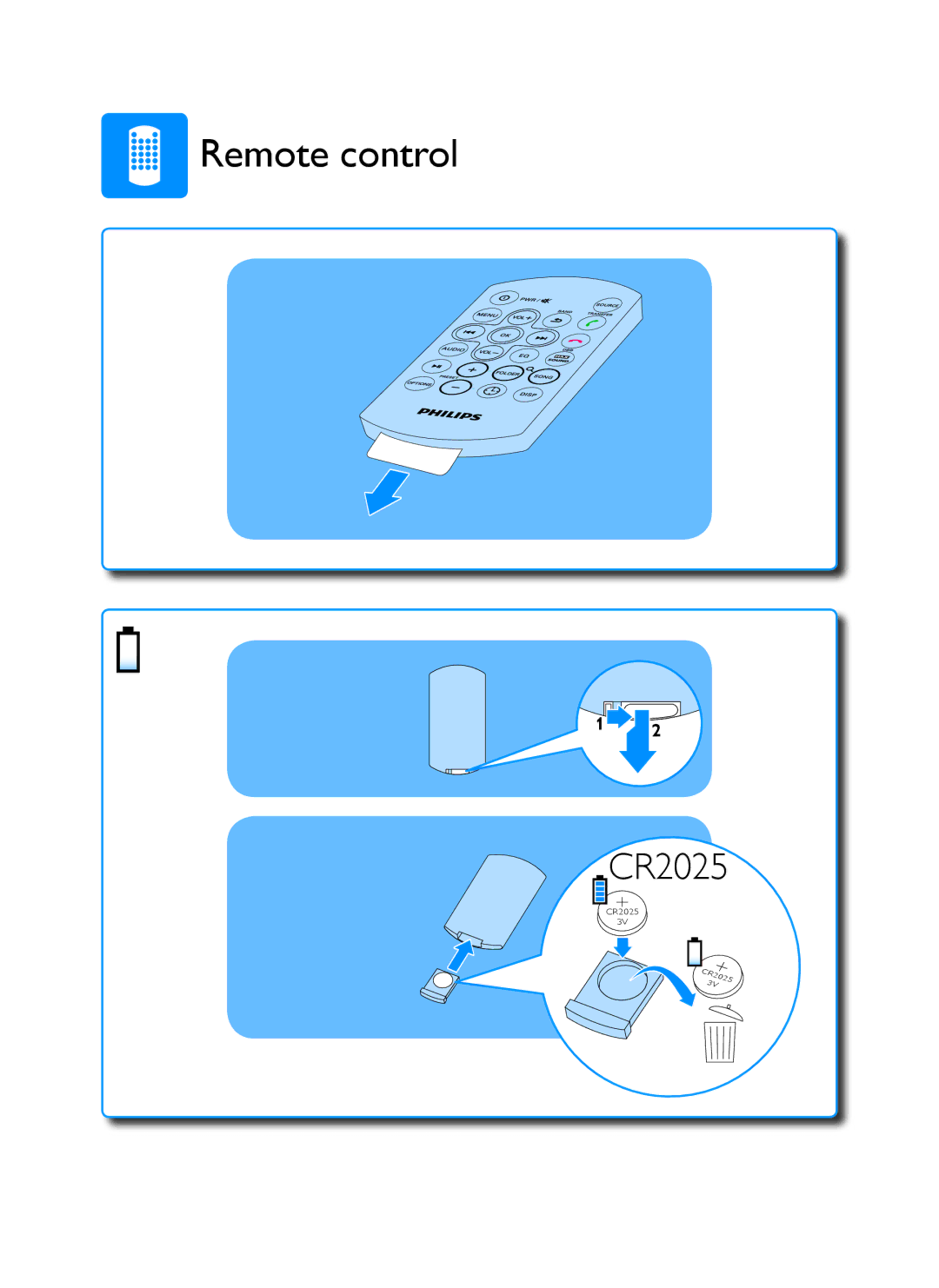 Philips CE150 user manual Remote control 