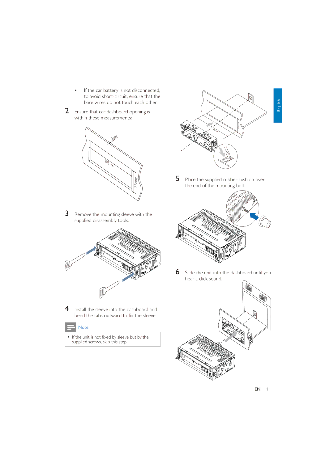 Philips CE151 user manual Bare wires do not touch each other, 5mm 