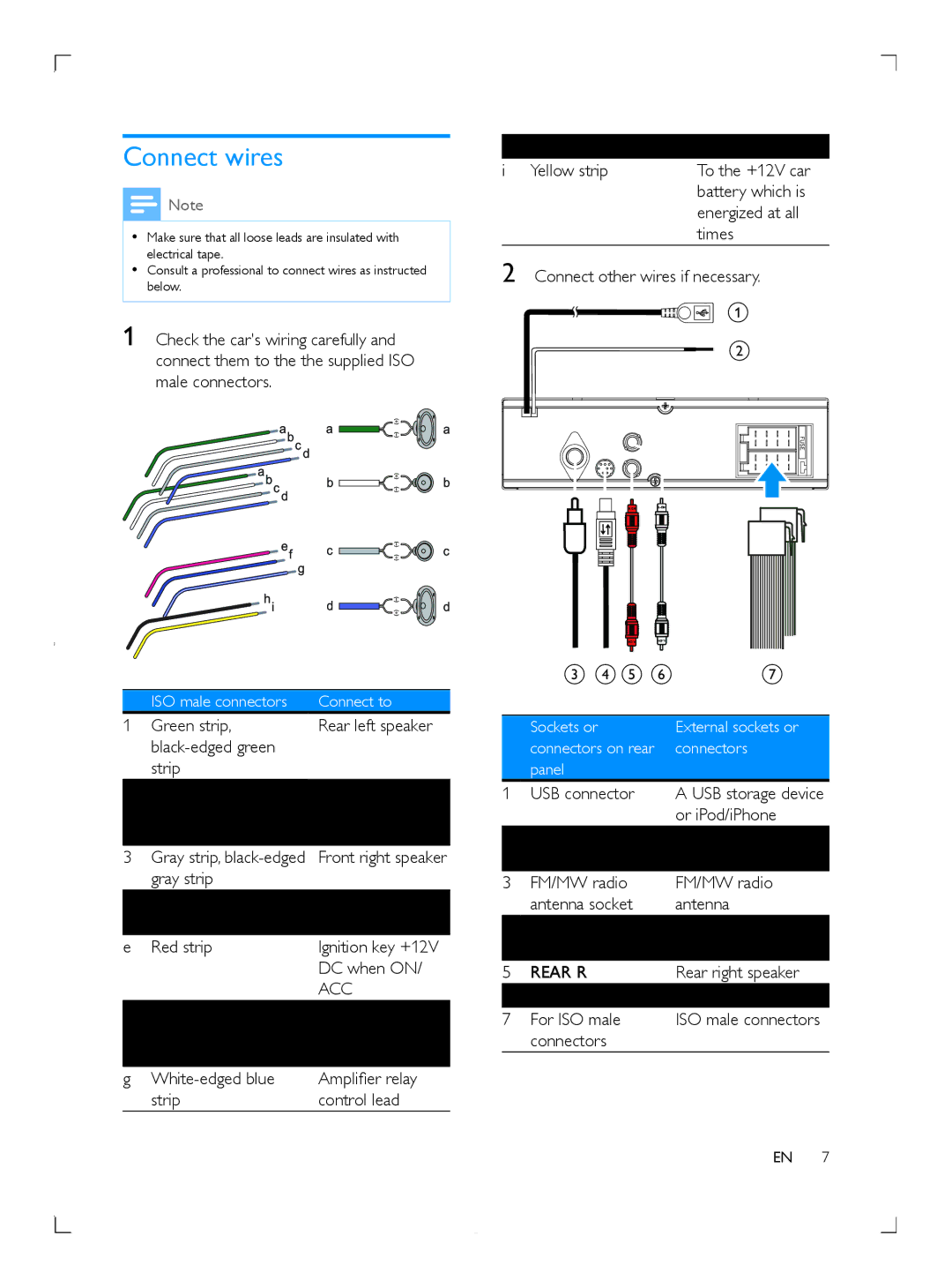 Philips CE153DR user manual Connect wires 