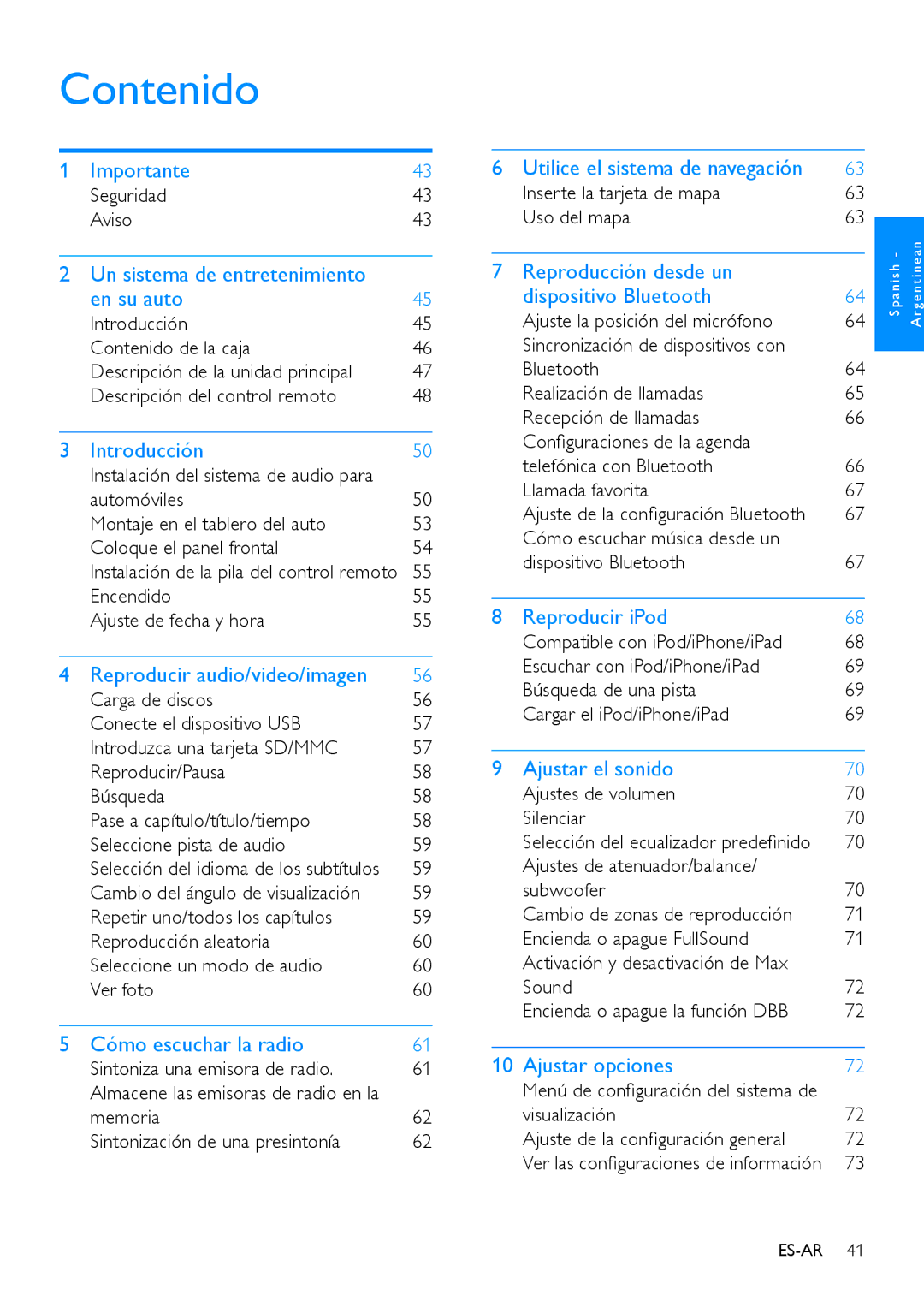 Philips CED780 user manual Contenido 