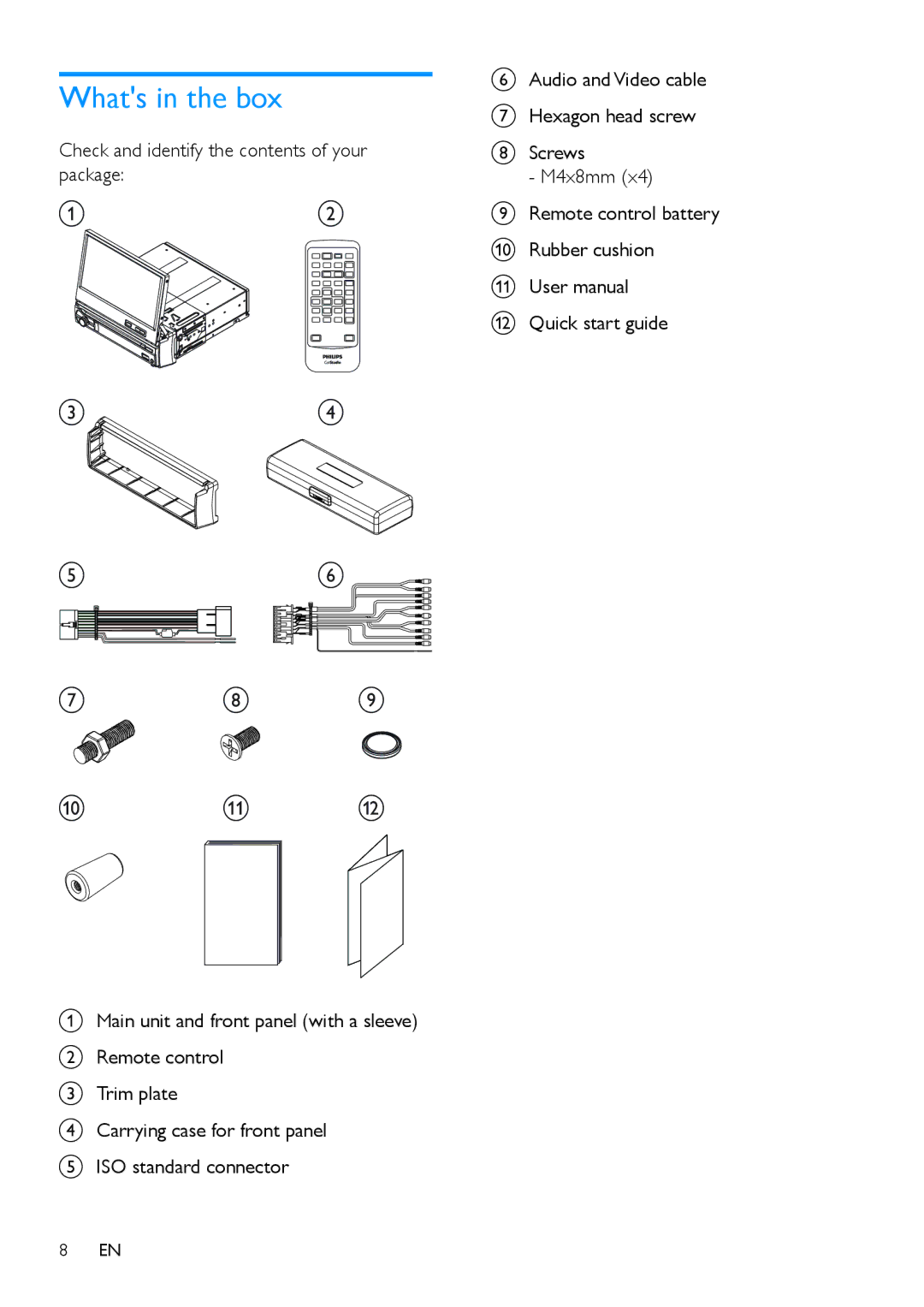 Philips CED780 user manual Whats in the box 