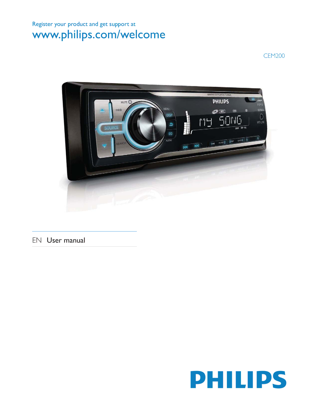 Philips user manual Register your product and get support at CEM200 