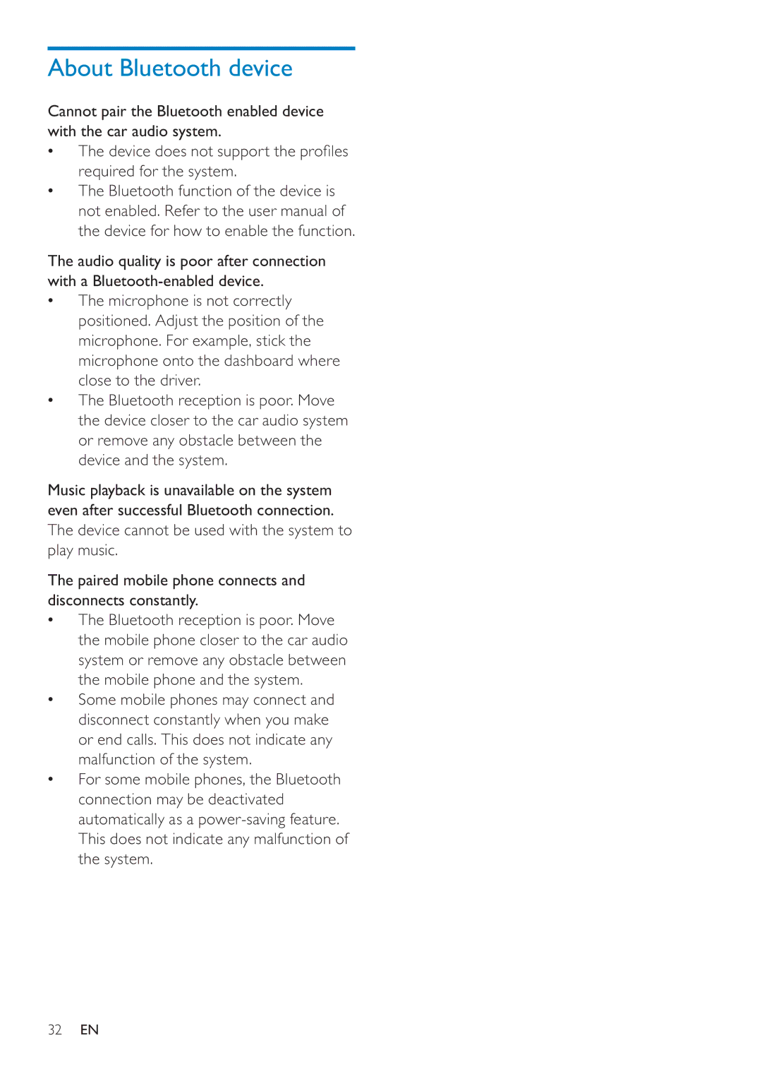 Philips CEM250 user manual About Bluetooth device 